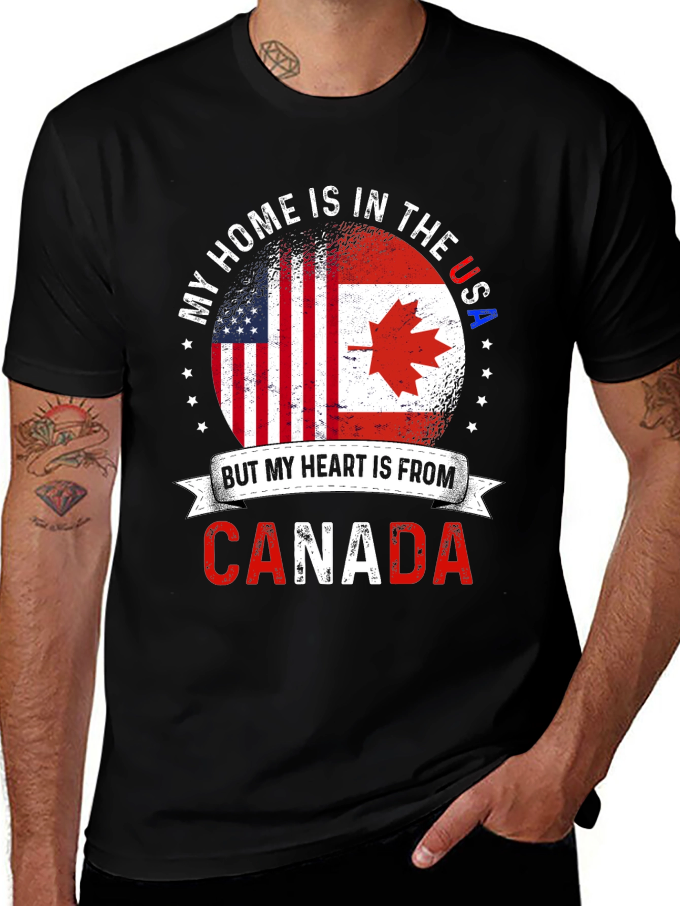 USA Canada Flag T-Shirt