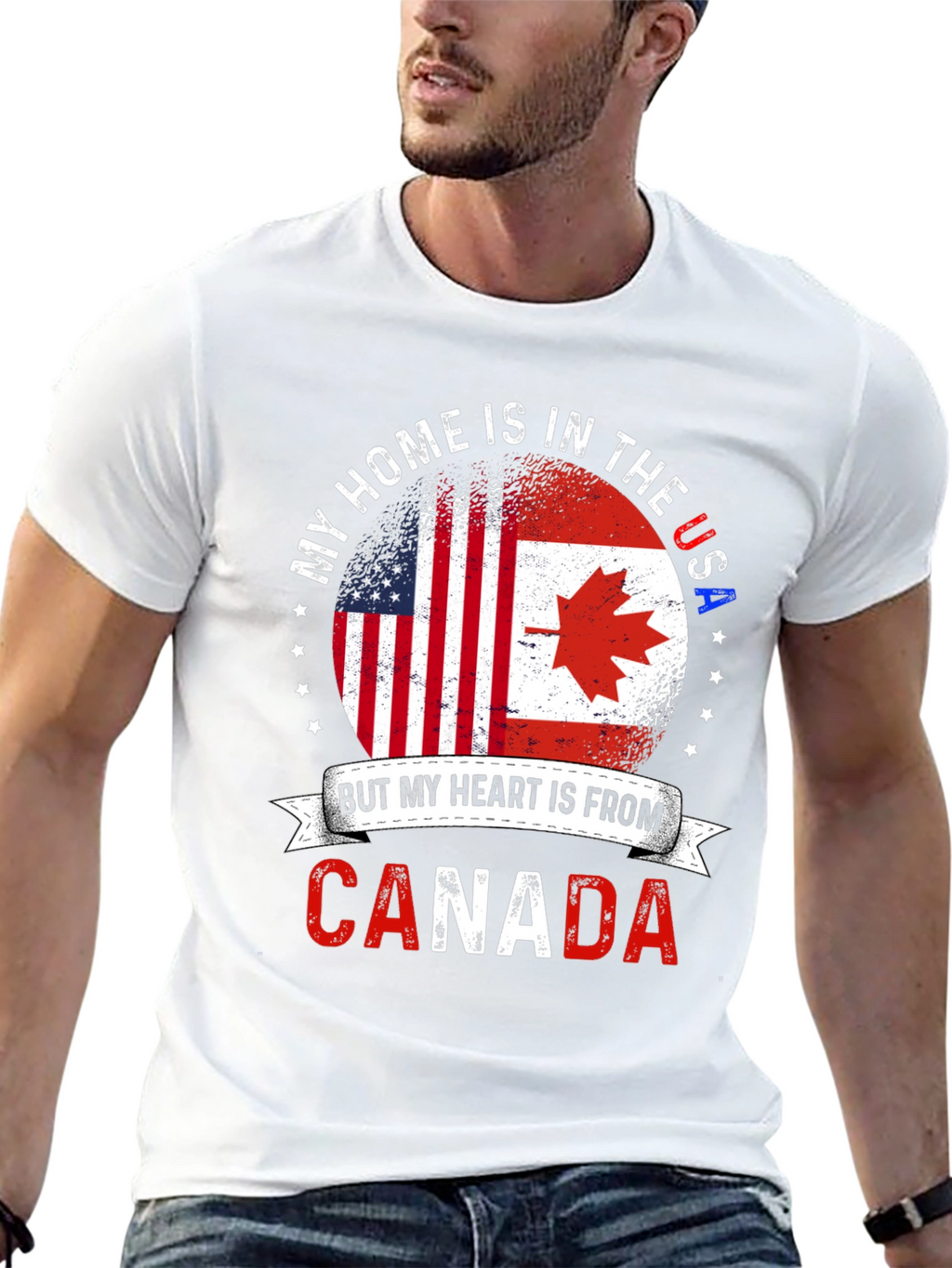 USA Canada Flag T-Shirt