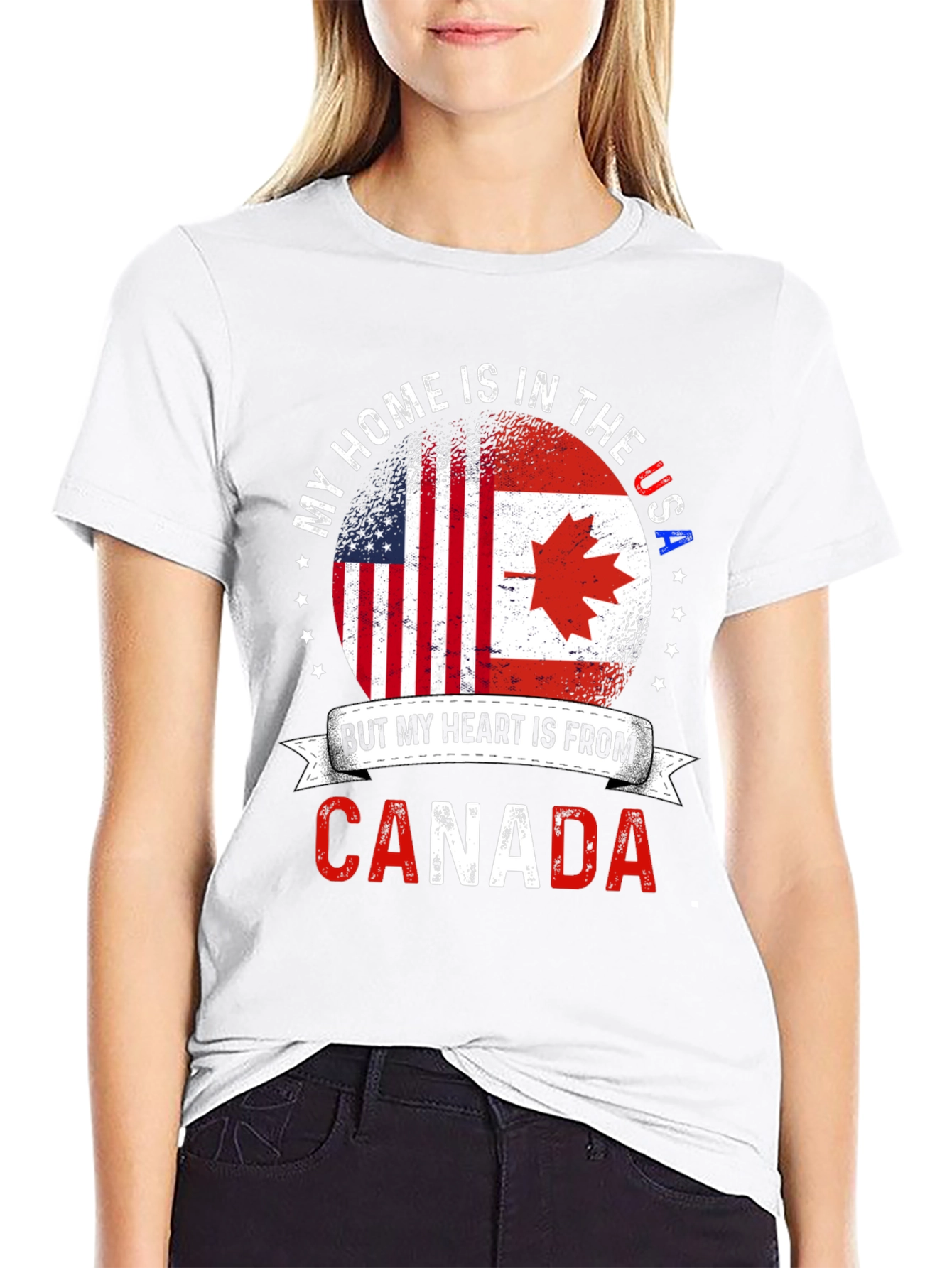 USA Canada Flag T-Shirt