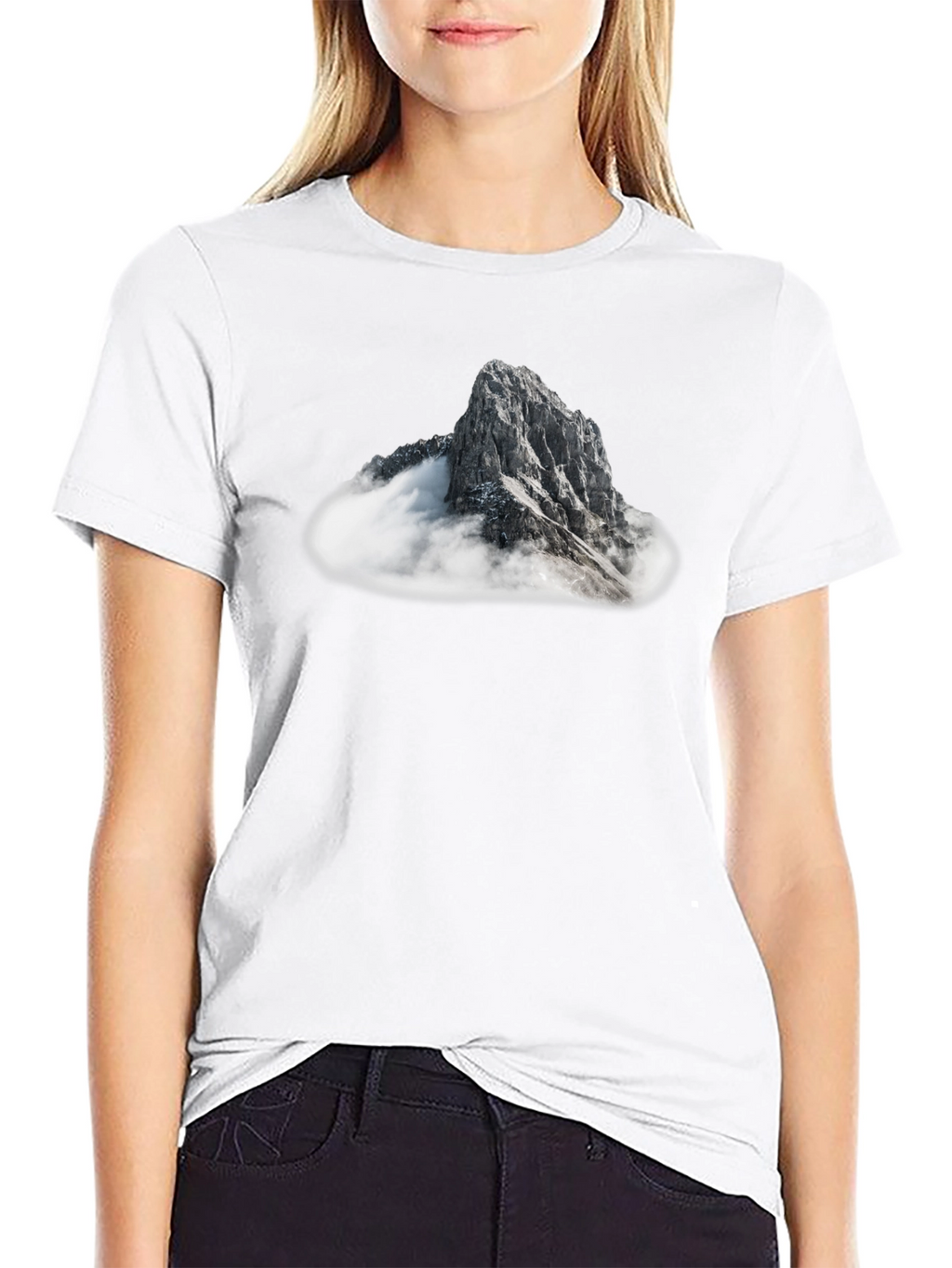 Mountain Peak Graphic Tee - Black Casual T-Shirt