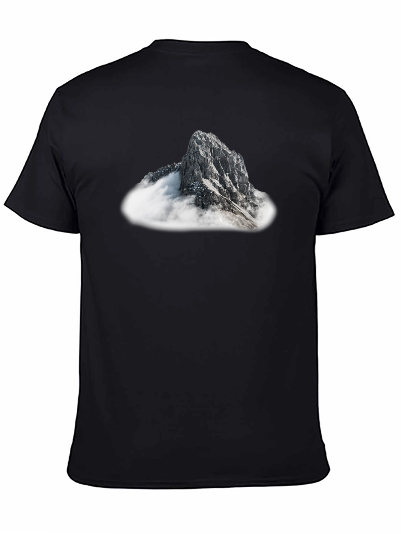 Mountain Peak Graphic Tee - Black Casual T-Shirt