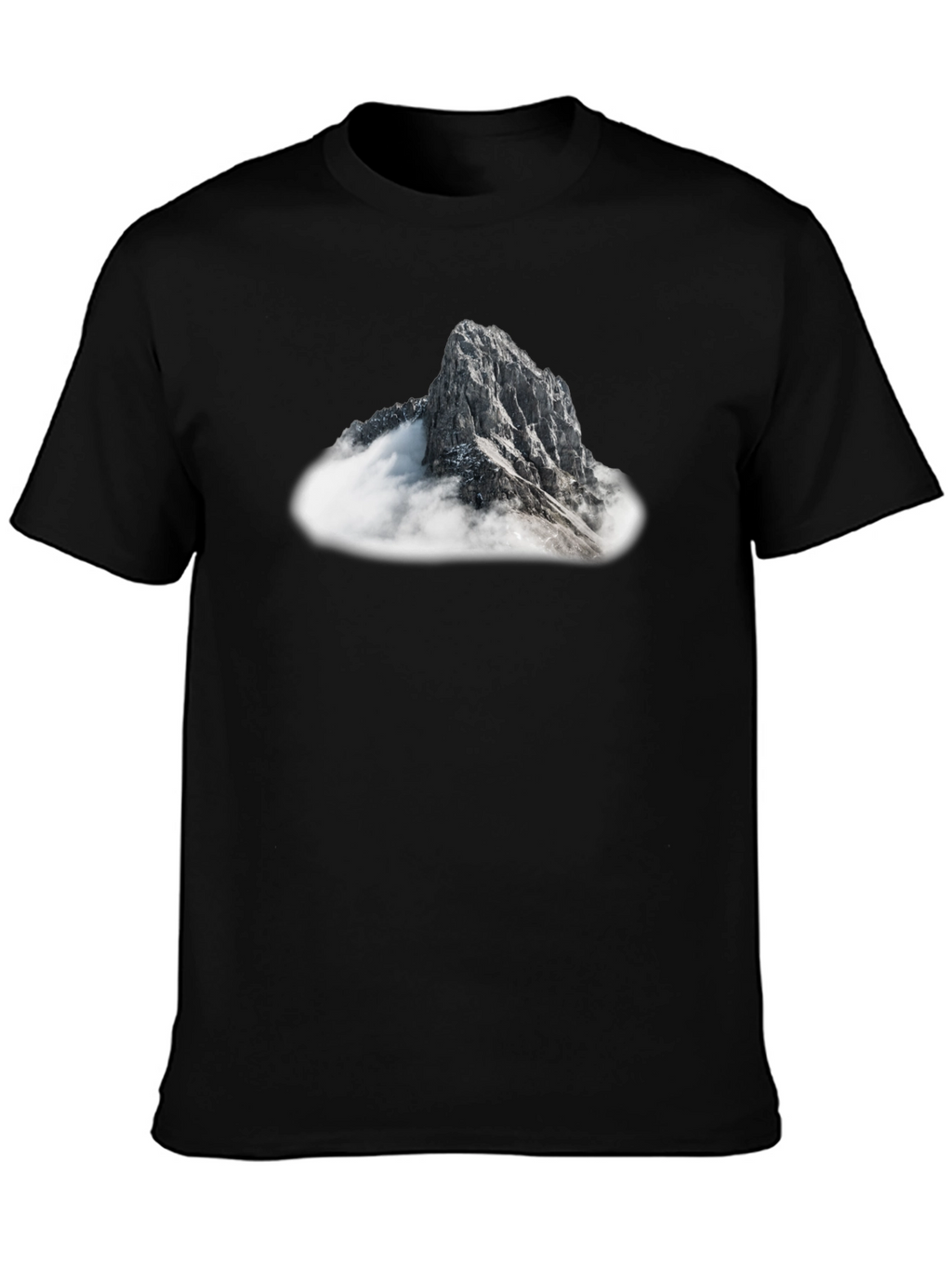 Mountain Peak Graphic Tee - Black Casual T-Shirt