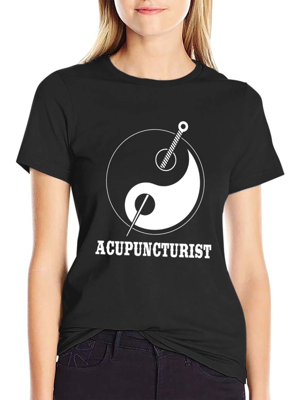 Acupuncturist Yin Yang T-Shirt - Black