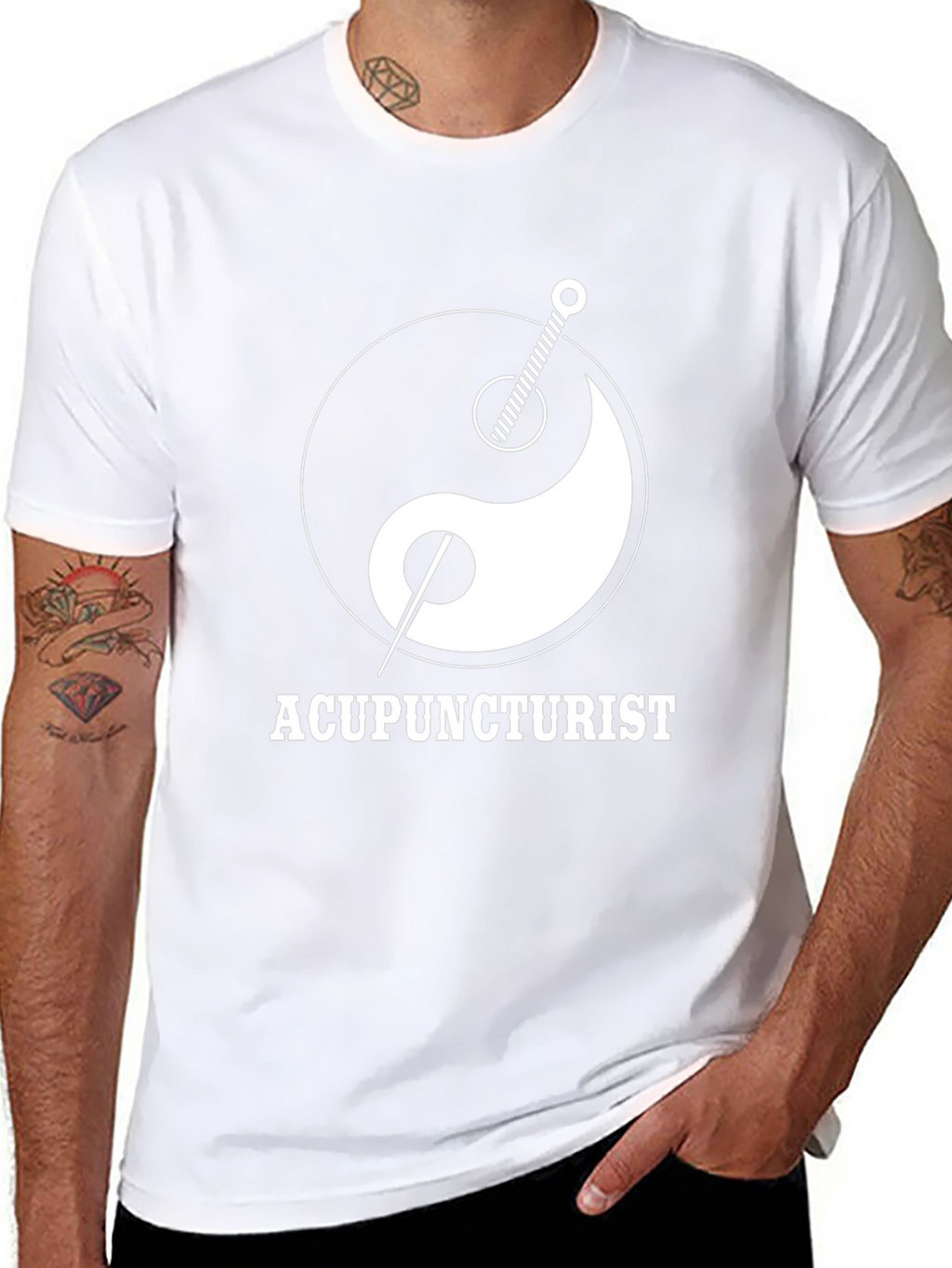 Acupuncturist Yin Yang T-Shirt - Black