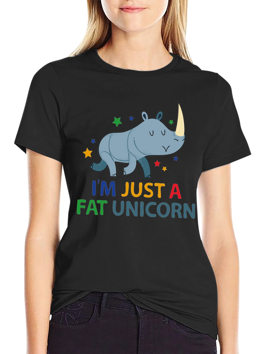 Funny Fat Unicorn Rhino Graphic T-Shirt