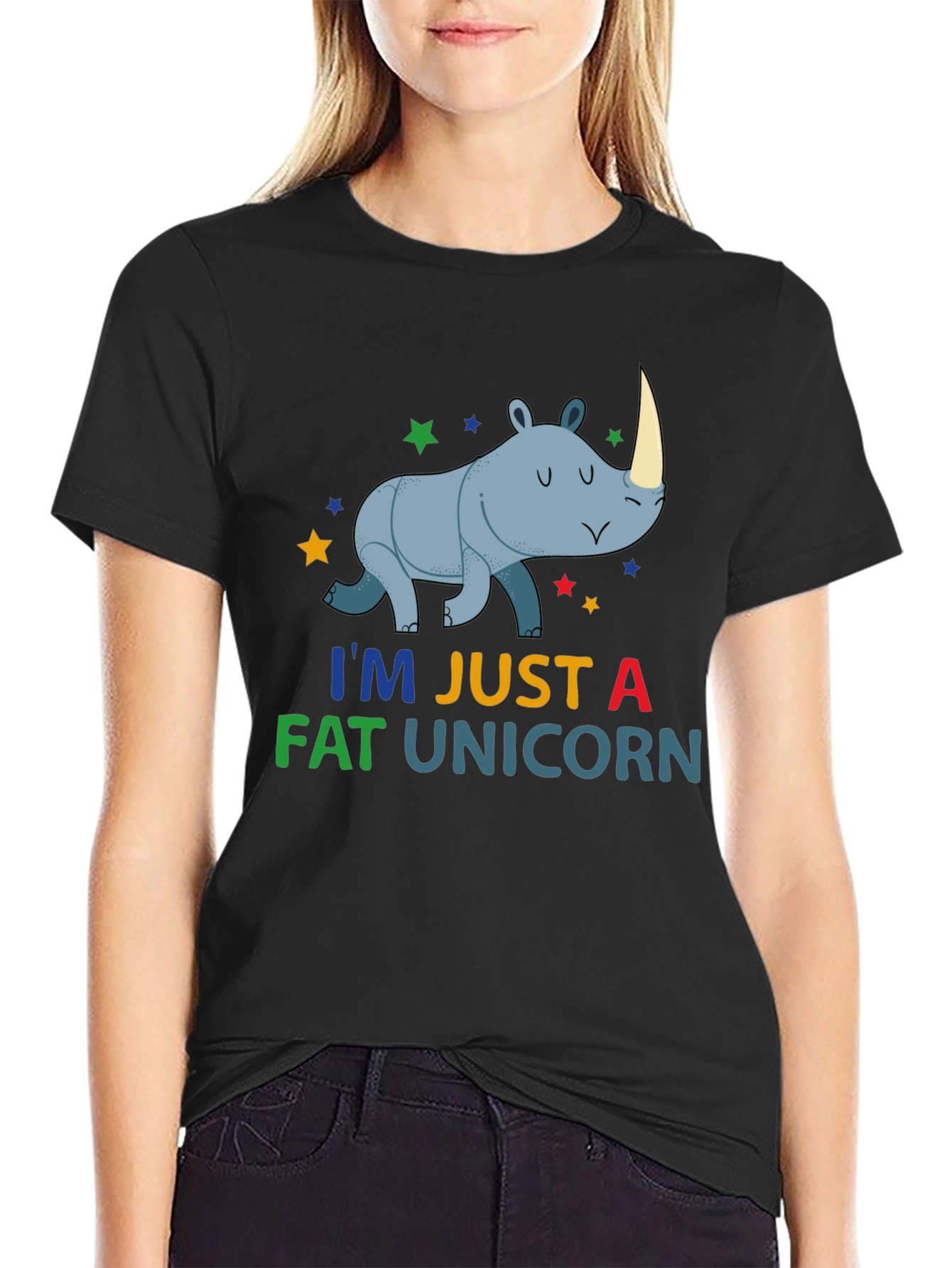 Funny Fat Unicorn Rhino Graphic T-Shirt