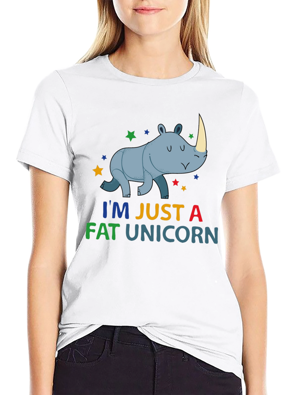 Funny Fat Unicorn Rhino Graphic T-Shirt