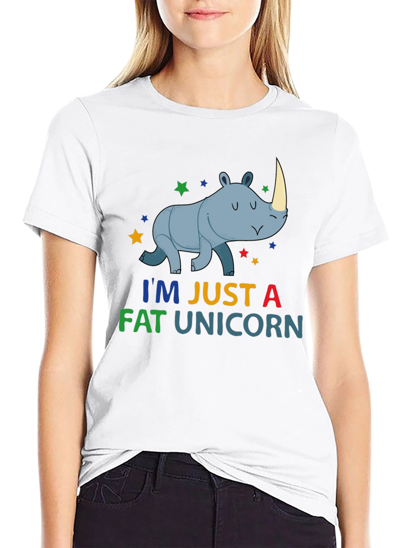 Funny Fat Unicorn Rhino Graphic T-Shirt