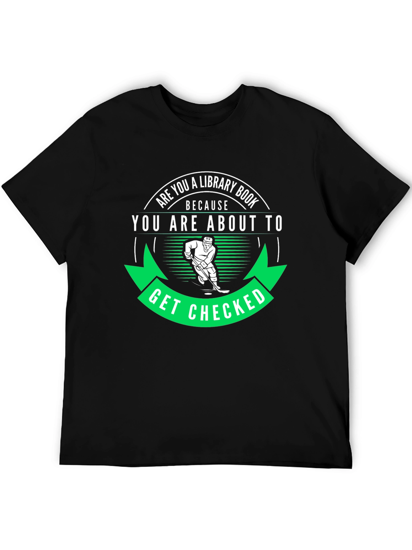 Funny Hockey Library Book Get Checked T-Shirt