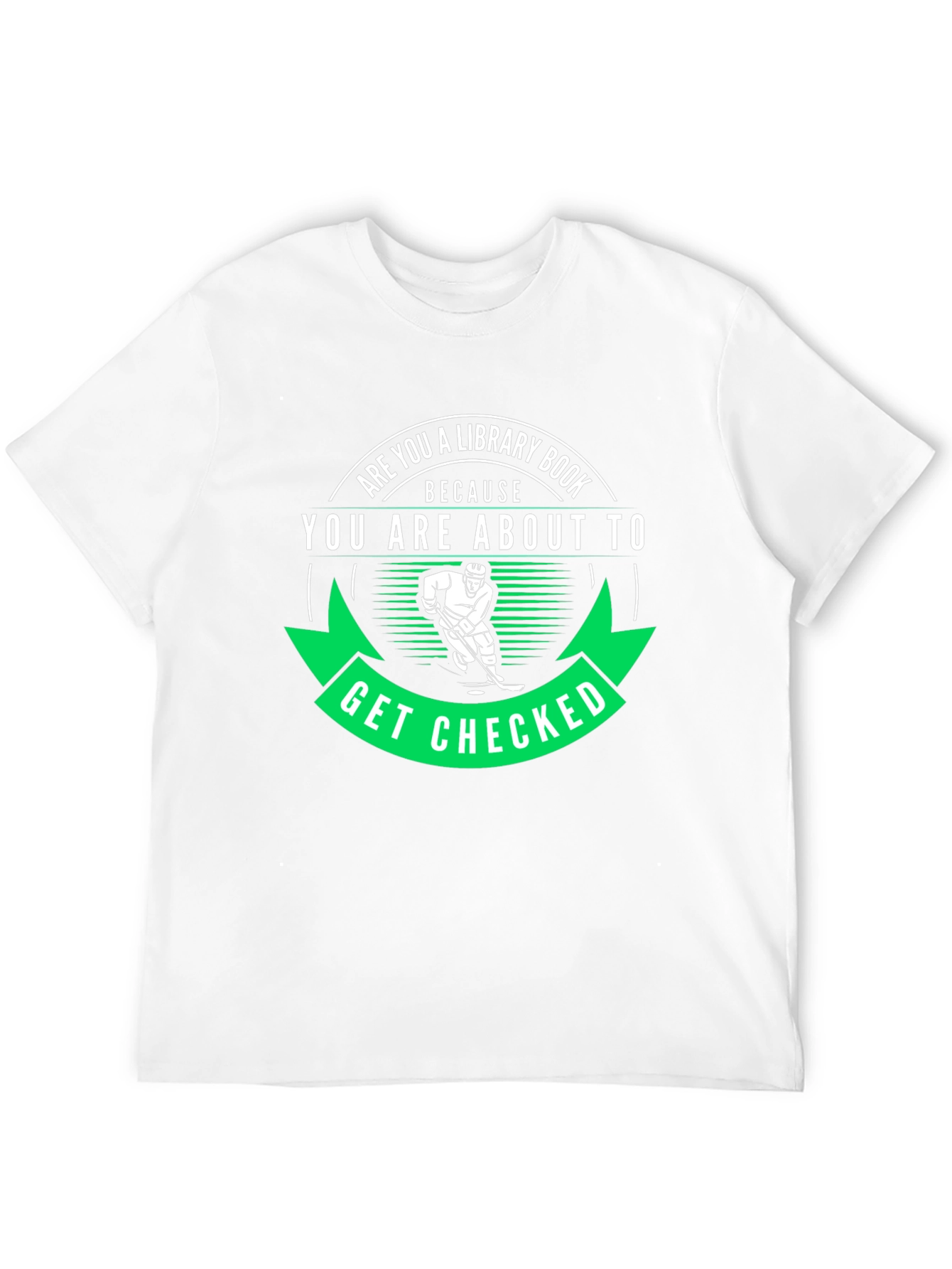 Funny Hockey Library Book Get Checked T-Shirt