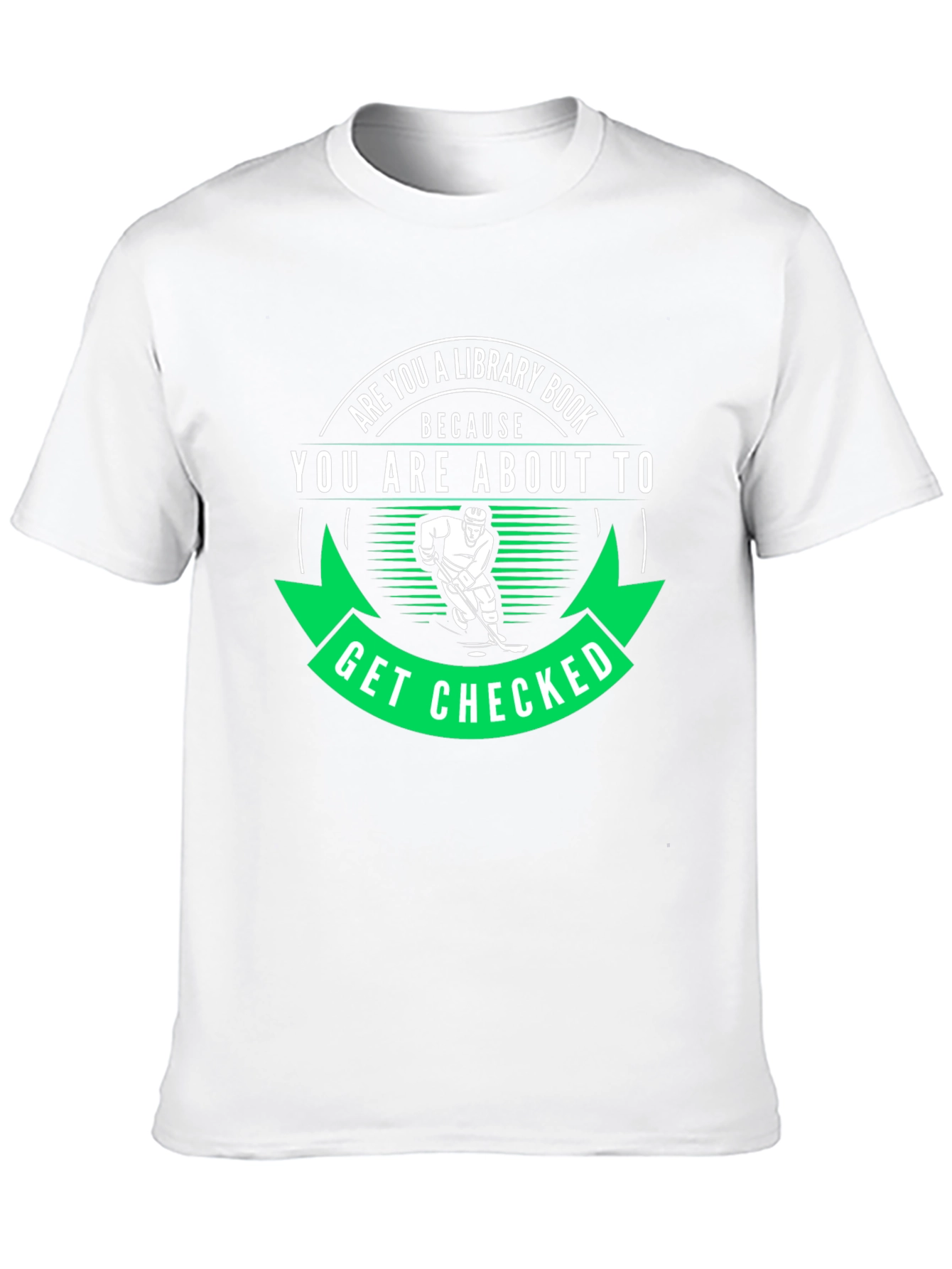 Funny Hockey Library Book Get Checked T-Shirt