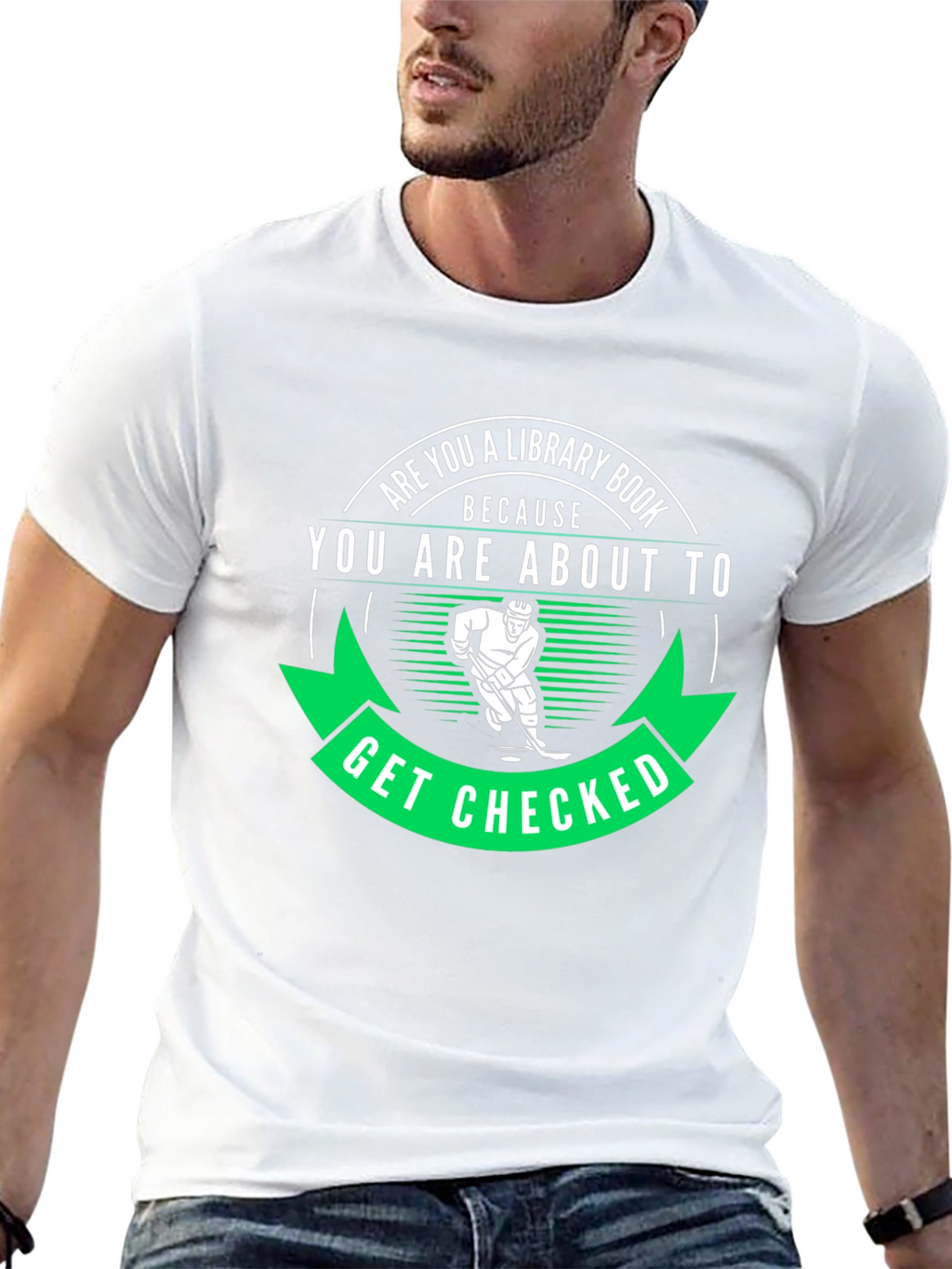 Funny Hockey Library Book Get Checked T-Shirt