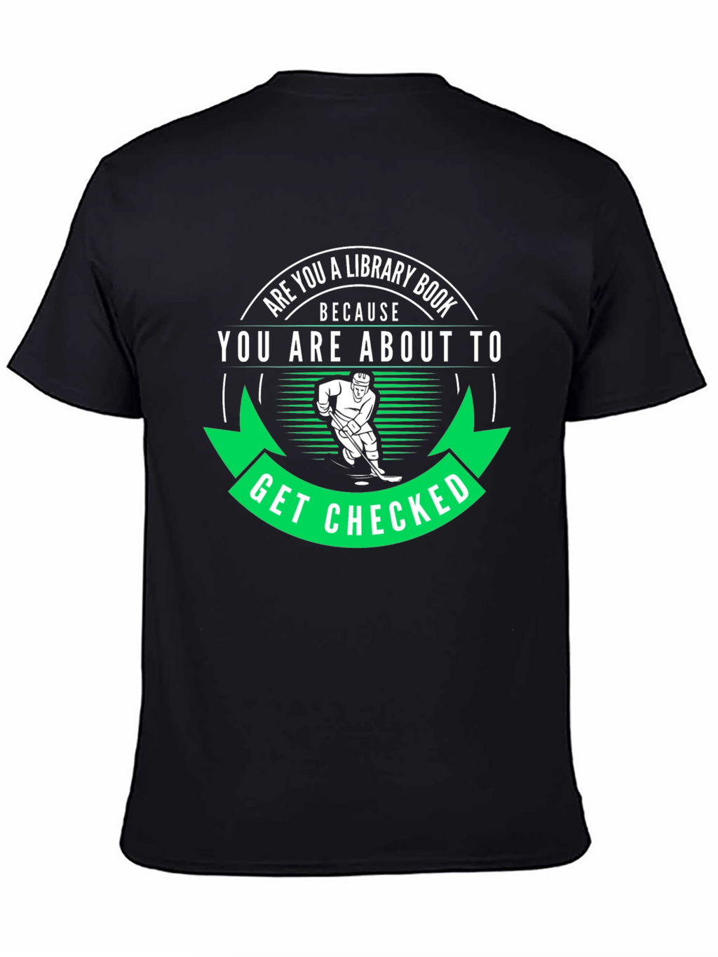 Funny Hockey Library Book Get Checked T-Shirt