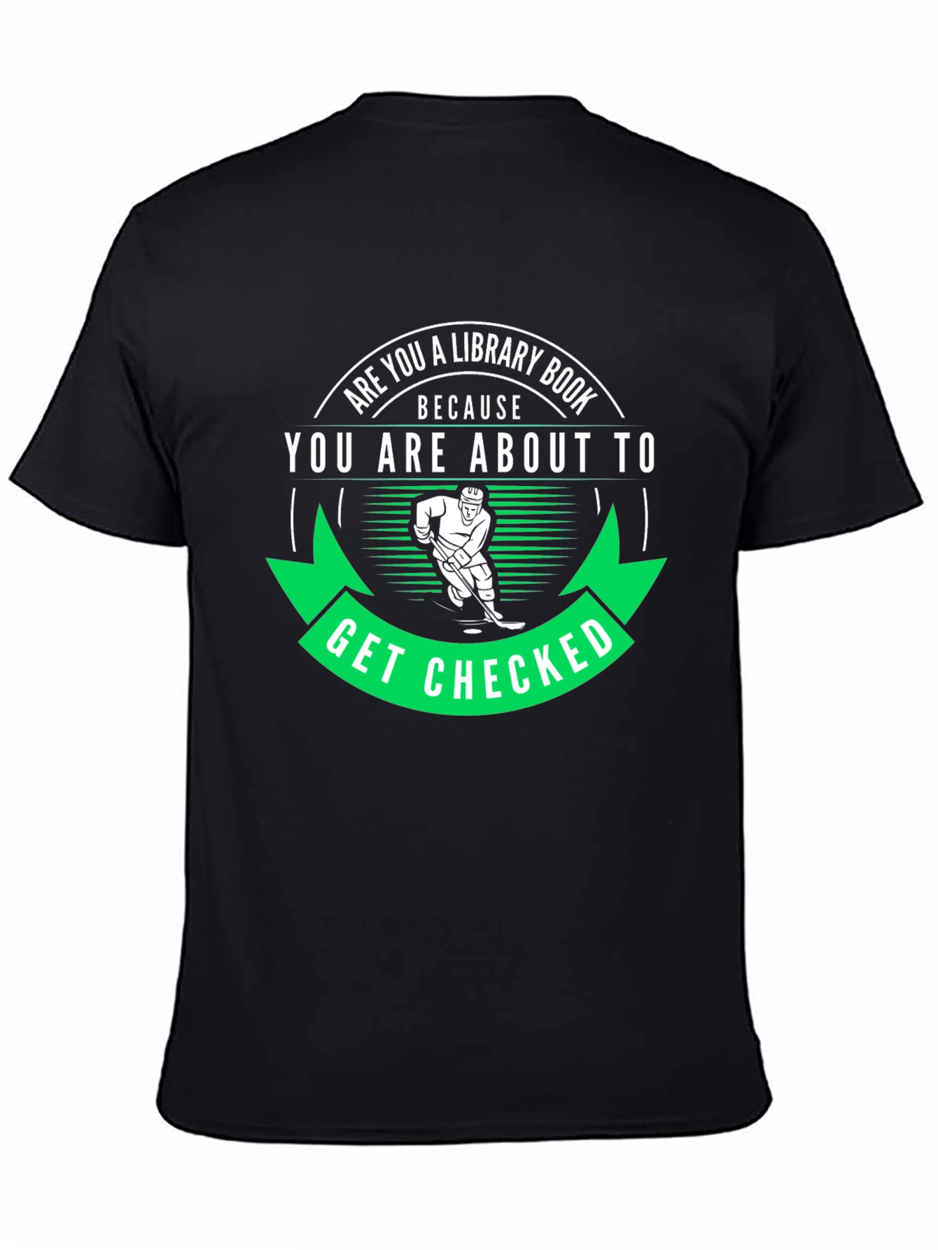 Funny Hockey Library Book Get Checked T-Shirt
