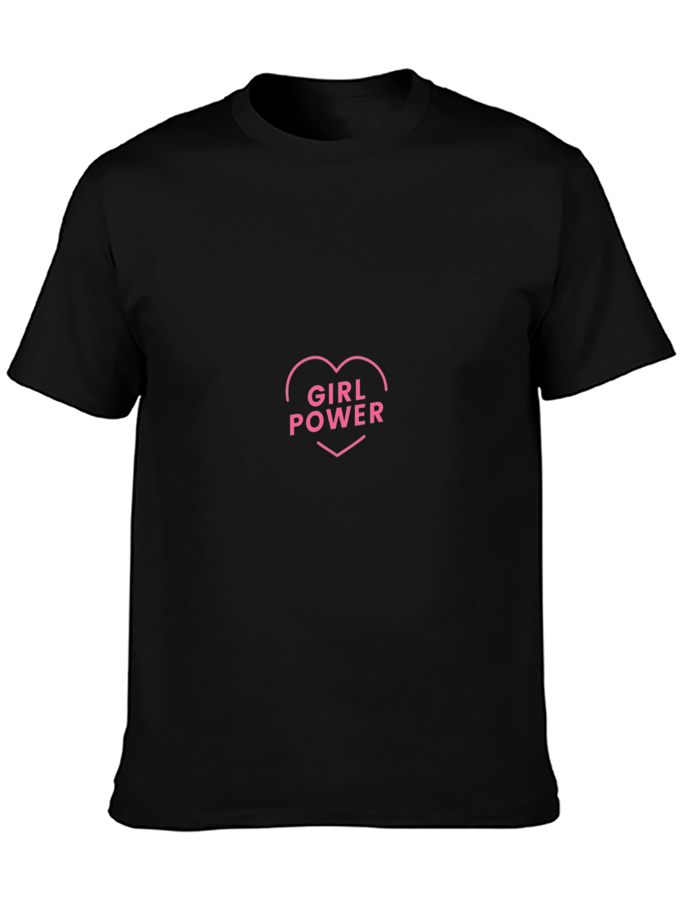 Girl Power Graphic Tee - Black Cotton T-Shirt