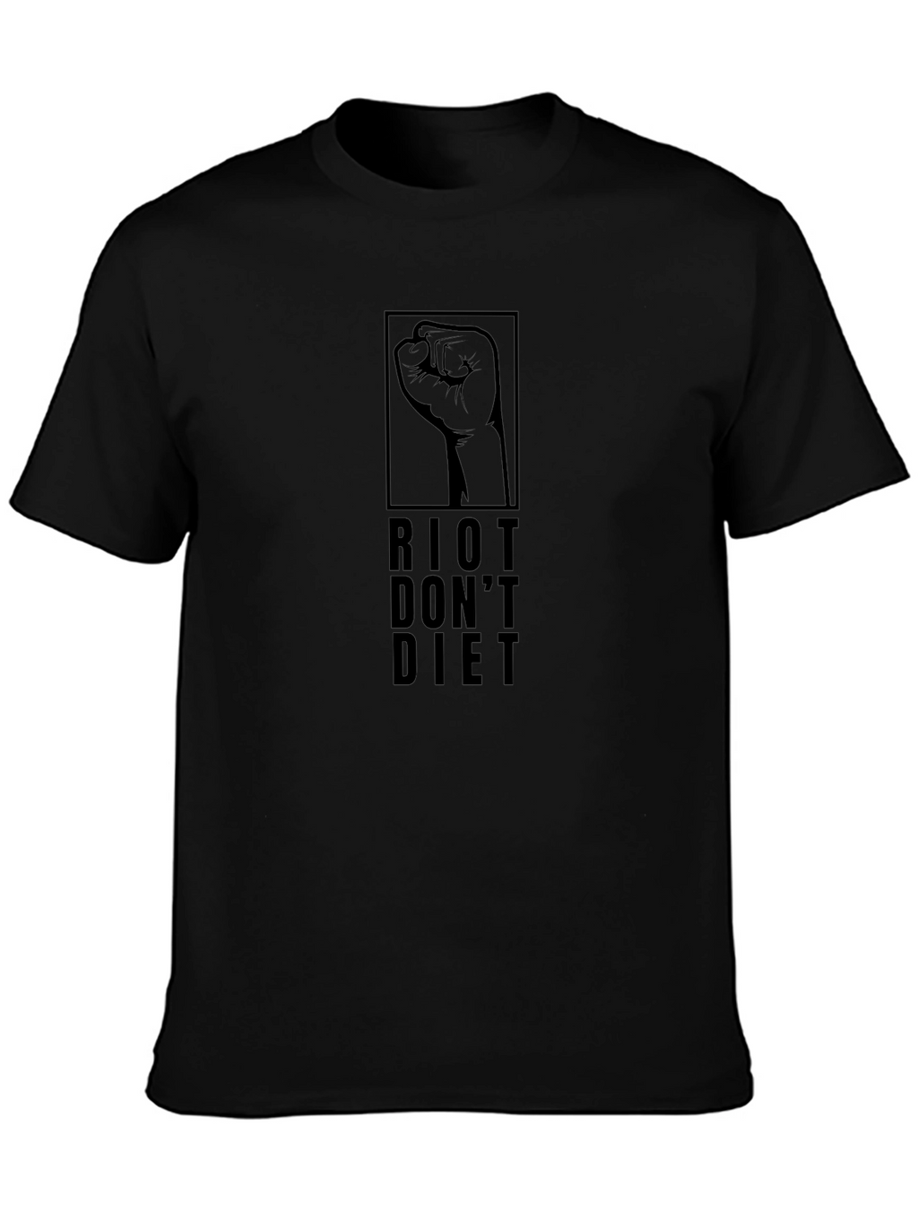 Riot Dont Diet Graphic Tee - Black Cotton T-Shirt