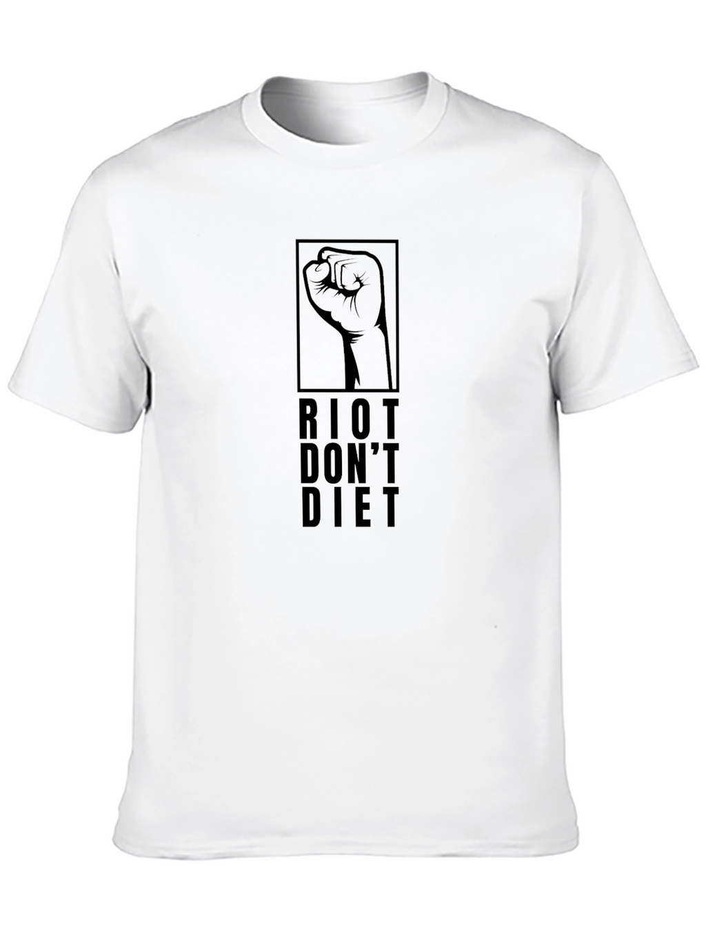 Riot Dont Diet Graphic Tee - Black Cotton T-Shirt