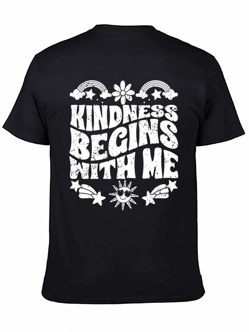 Kindness Begins With Me Black Graphic T-Shirt