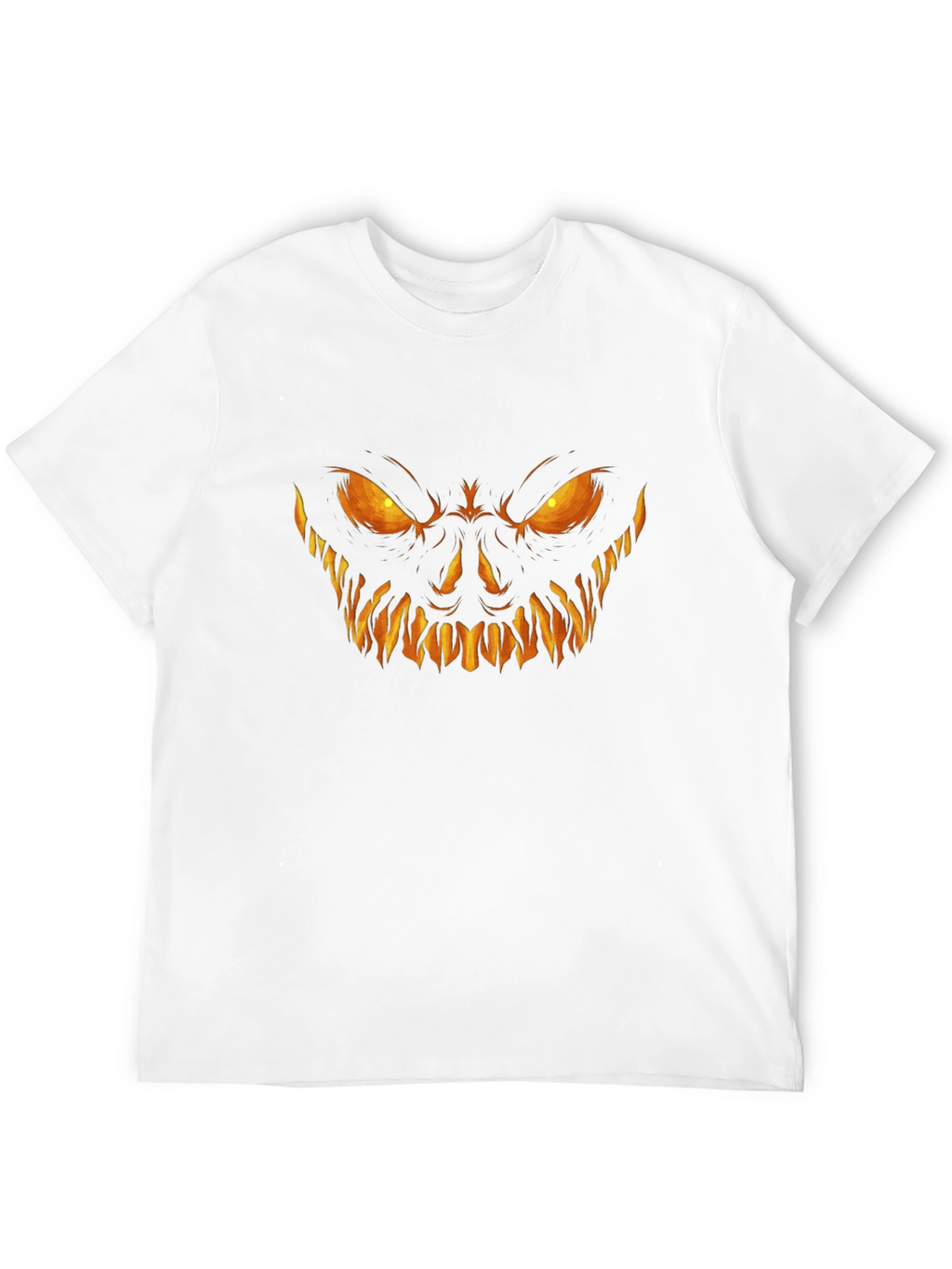 Scary Pumpkin Face Halloween Black T-Shirt