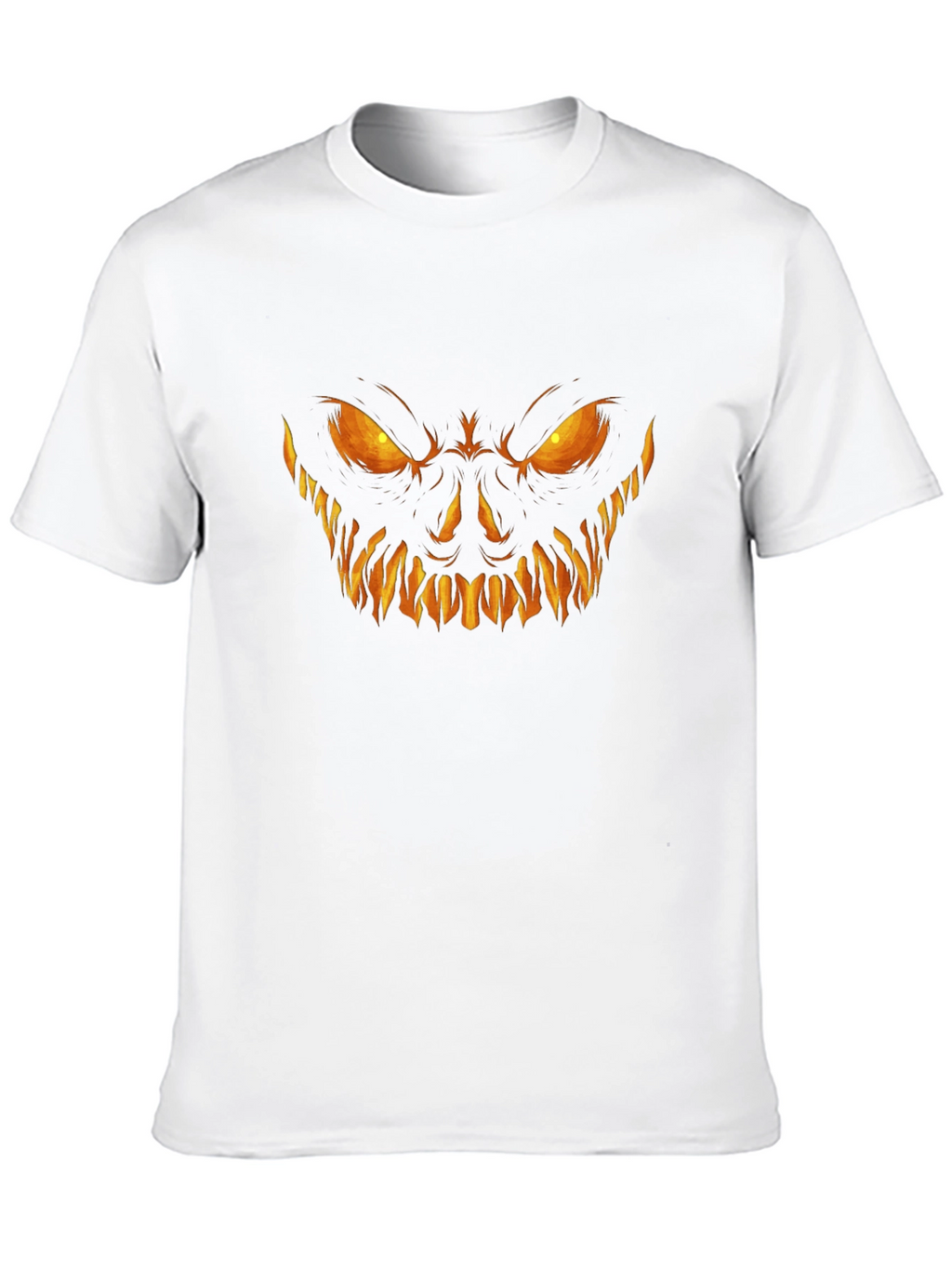 Scary Pumpkin Face Halloween Black T-Shirt