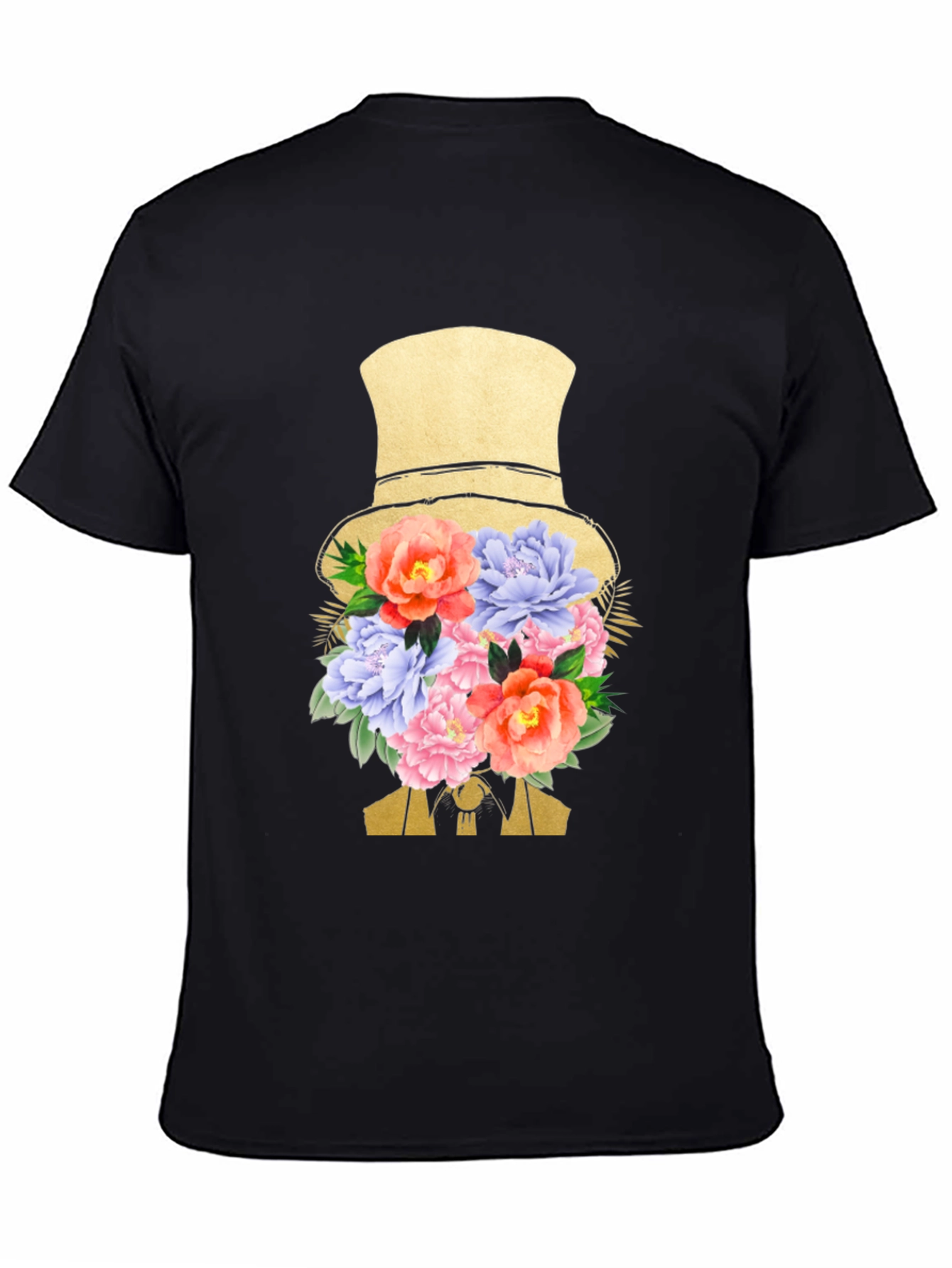 Floral Top Hat Mens T-Shirt - Stylish Graphic Tee