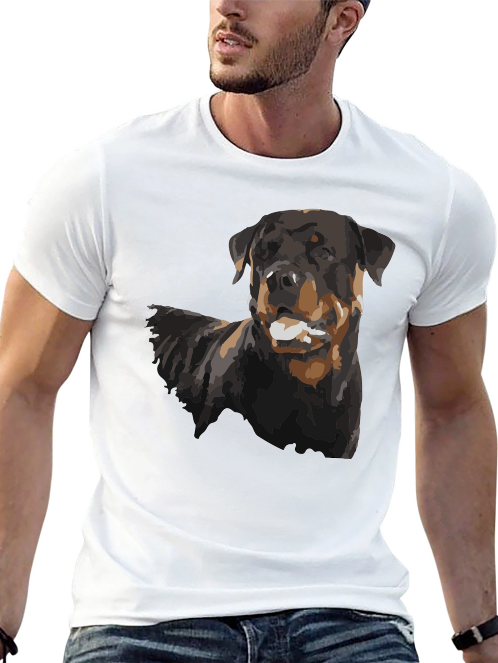 Rottweiler Dog Graphic Black T-Shirt