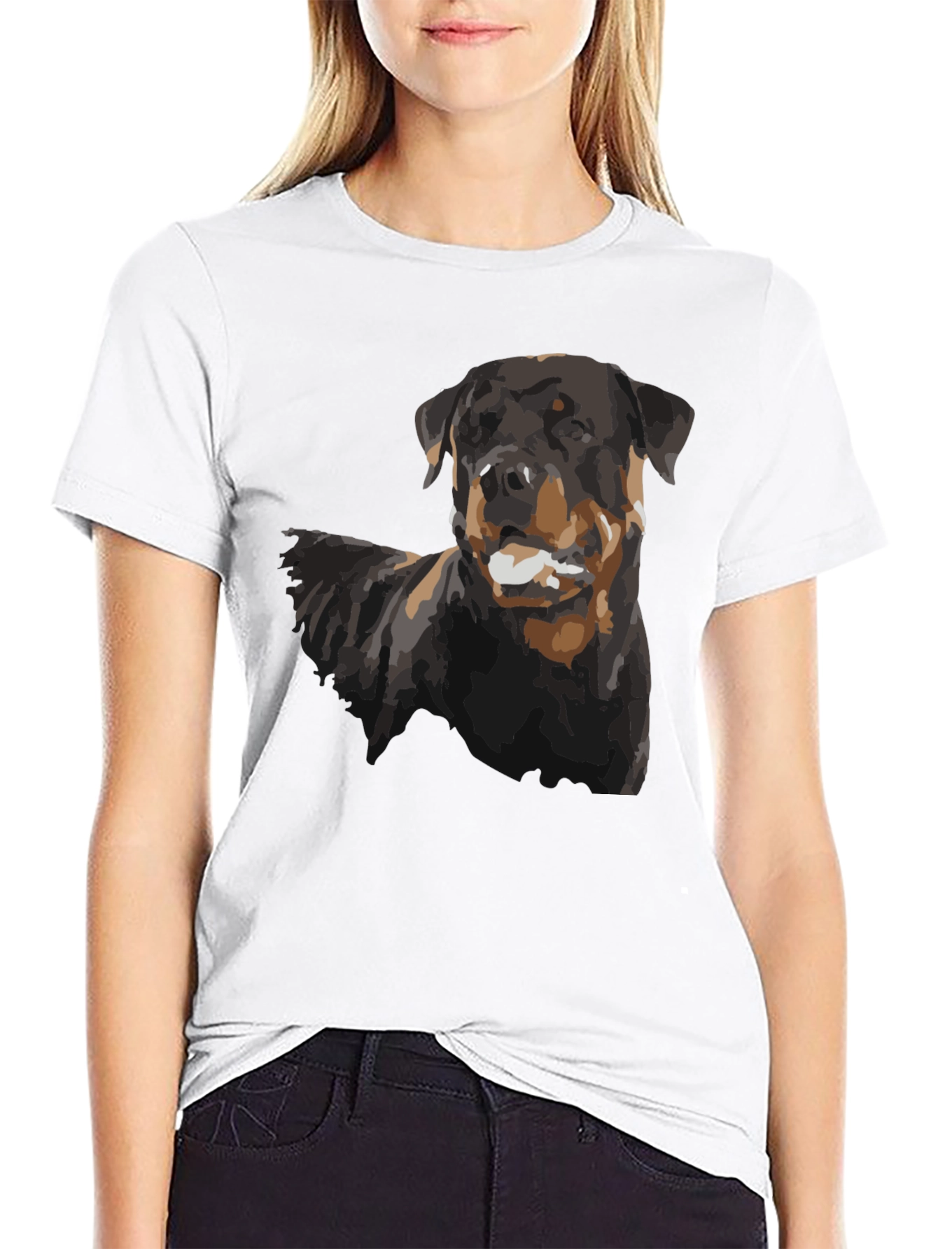 Rottweiler Dog Graphic Black T-Shirt