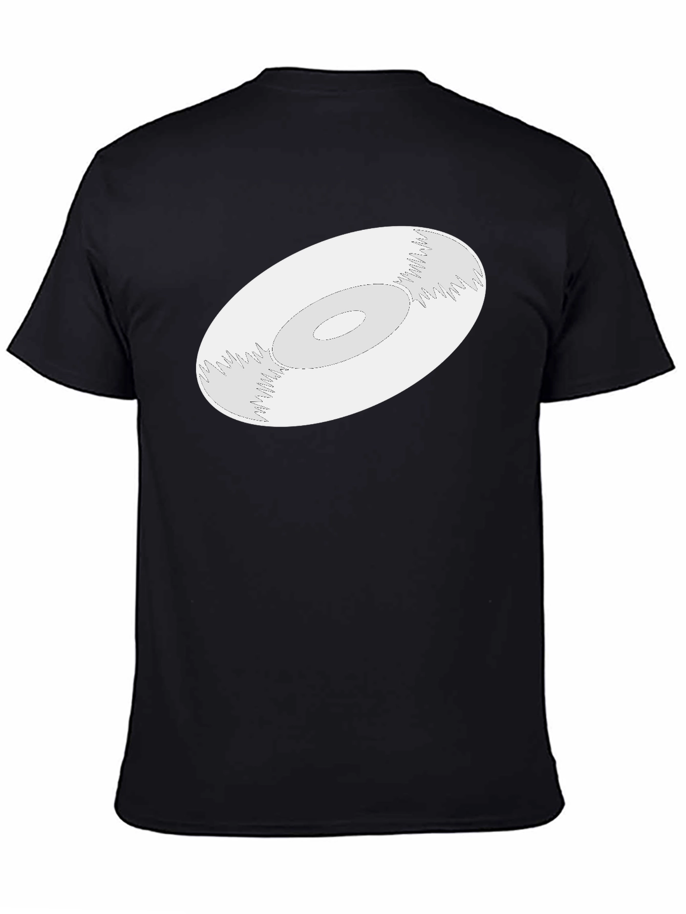 Abstract Vinyl Record Graphic Tee - Modern Black T-Shirt