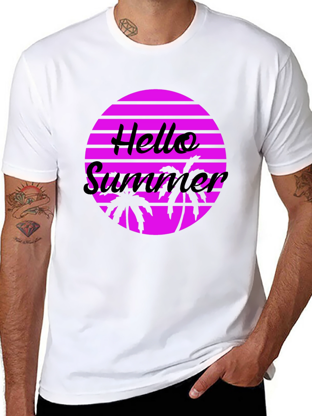 Hello Summer Graphic Tee - Retro Style