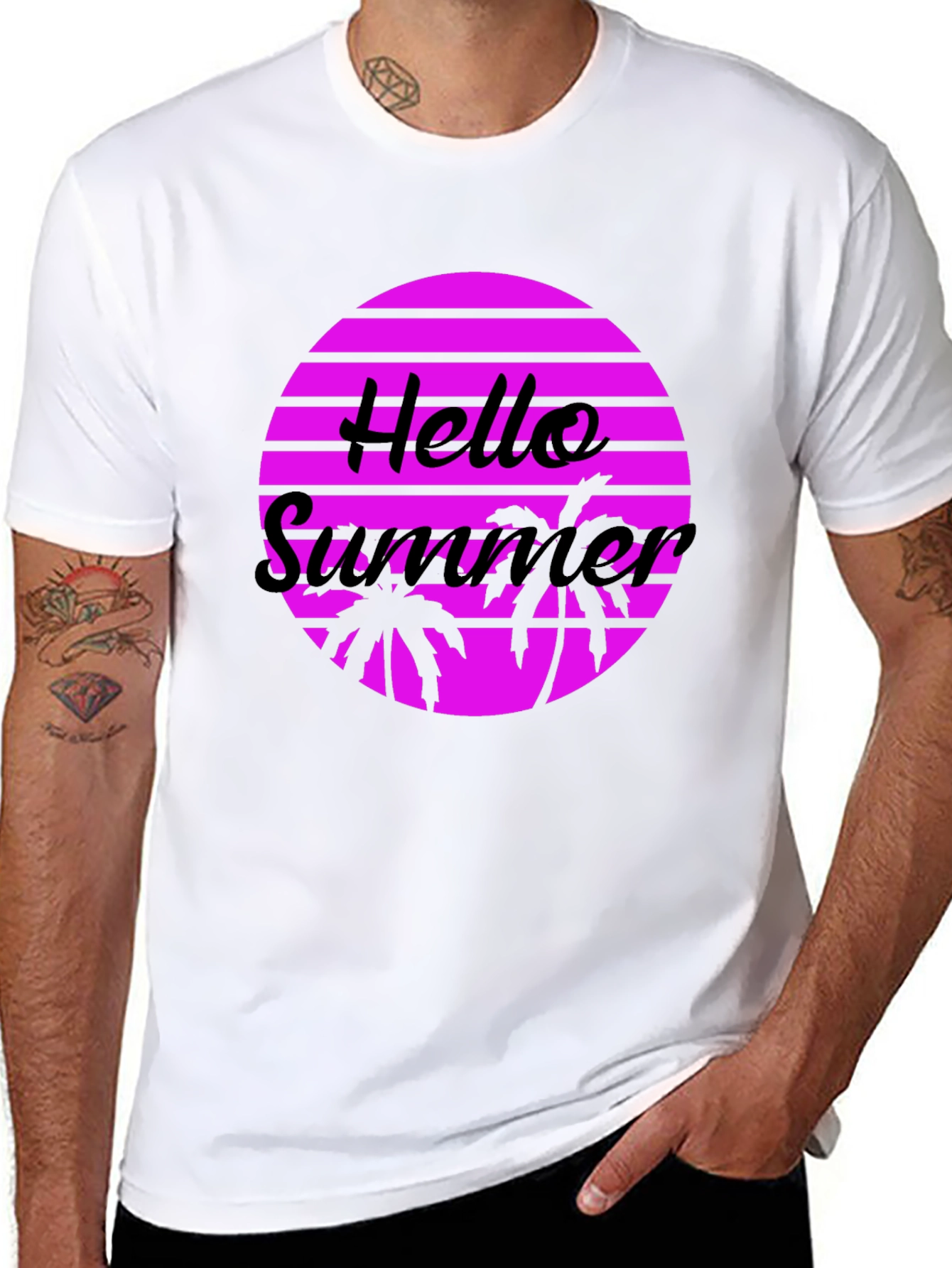 Hello Summer Graphic Tee - Retro Style