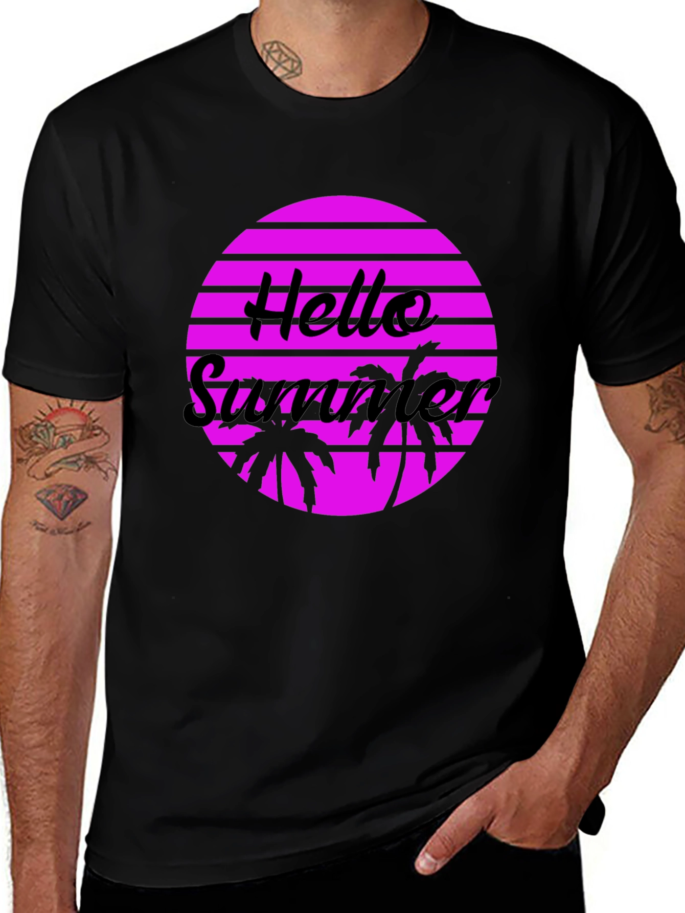 Hello Summer Graphic Tee - Retro Style