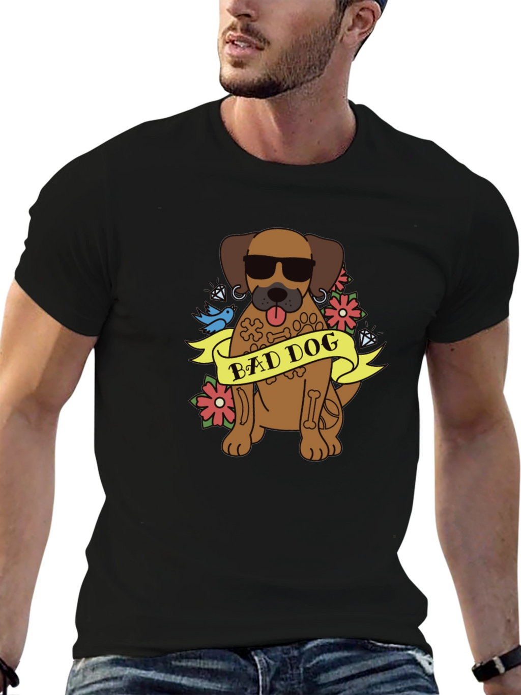 Bad Dog Graphic T-Shirt - Cool Canine Tee