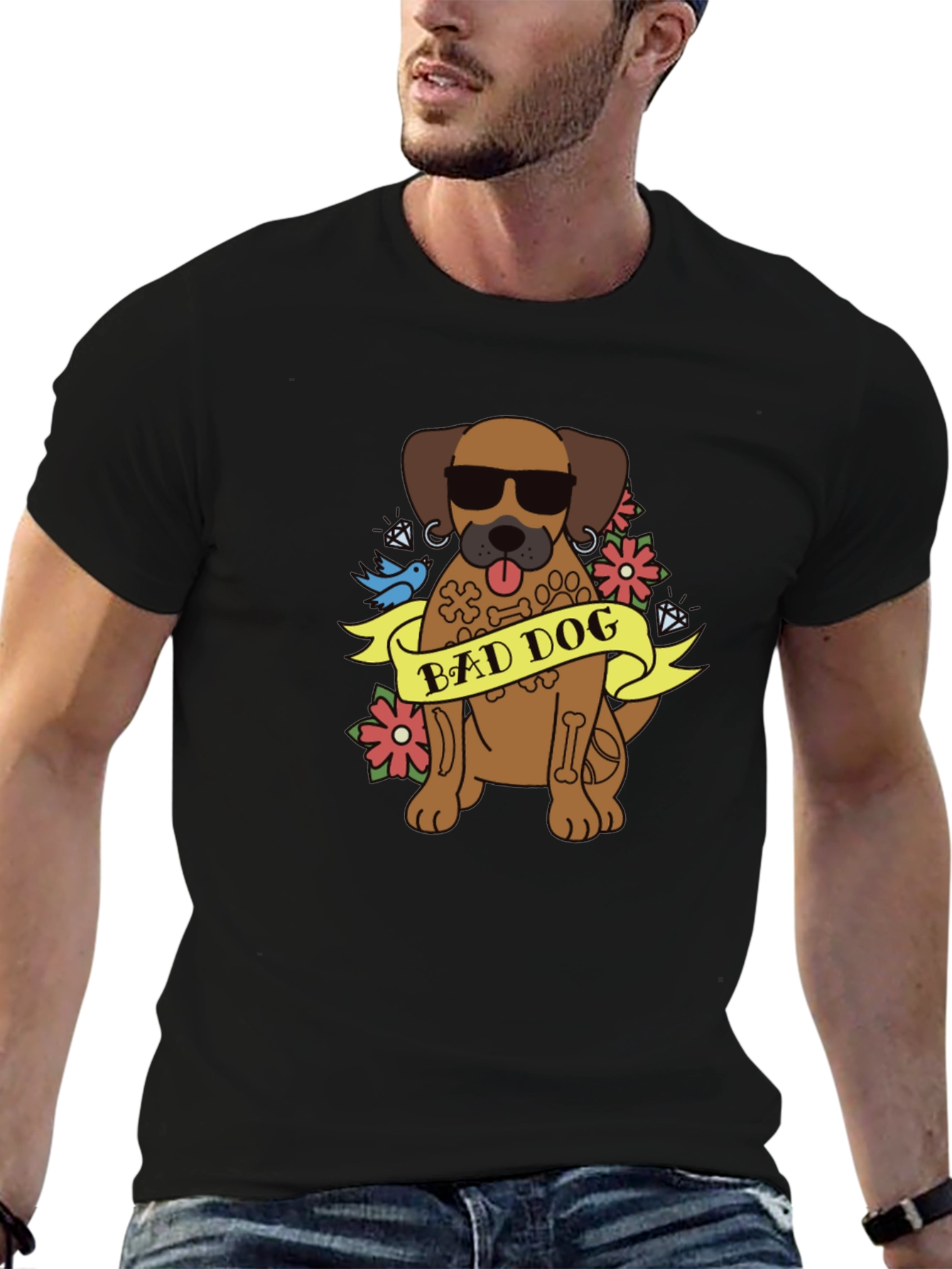 Bad Dog Graphic T-Shirt - Cool Canine Tee