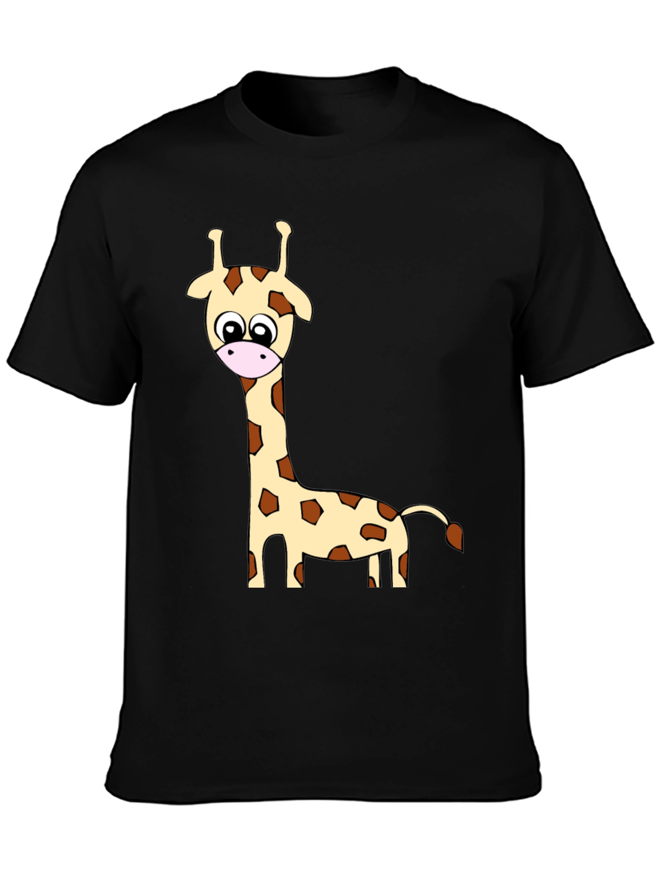 Cartoon Giraffe Print Crew Neck T-Shirt
