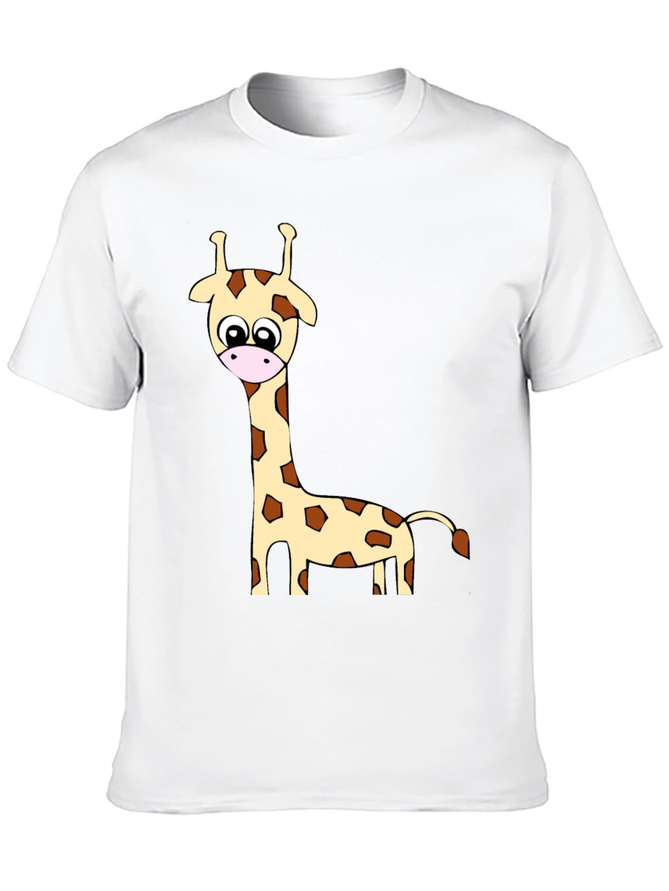 Cartoon Giraffe Print Crew Neck T-Shirt