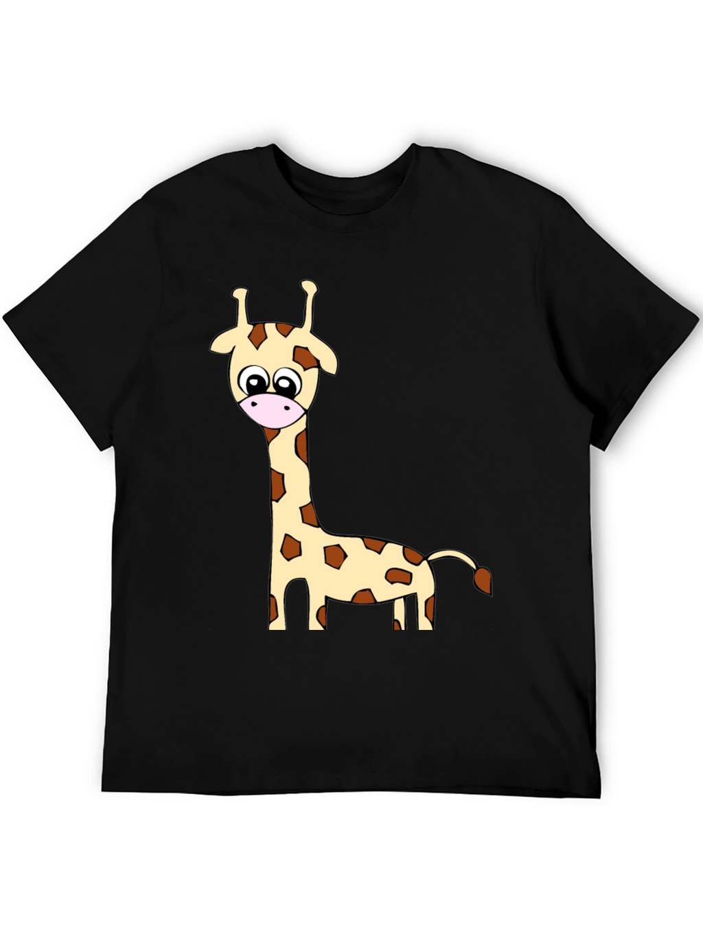 Cartoon Giraffe Print Crew Neck T-Shirt
