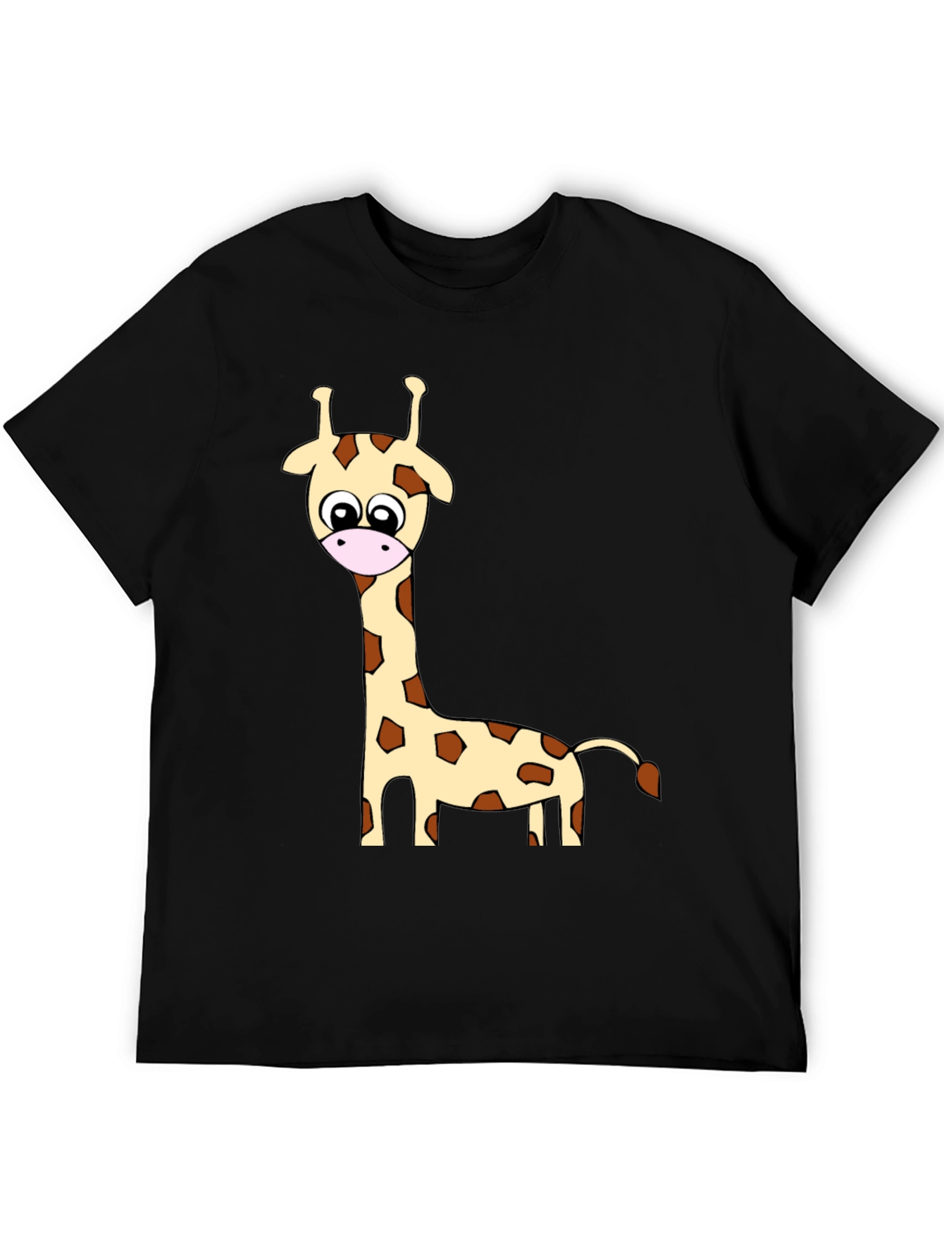 Cartoon Giraffe Print Crew Neck T-Shirt