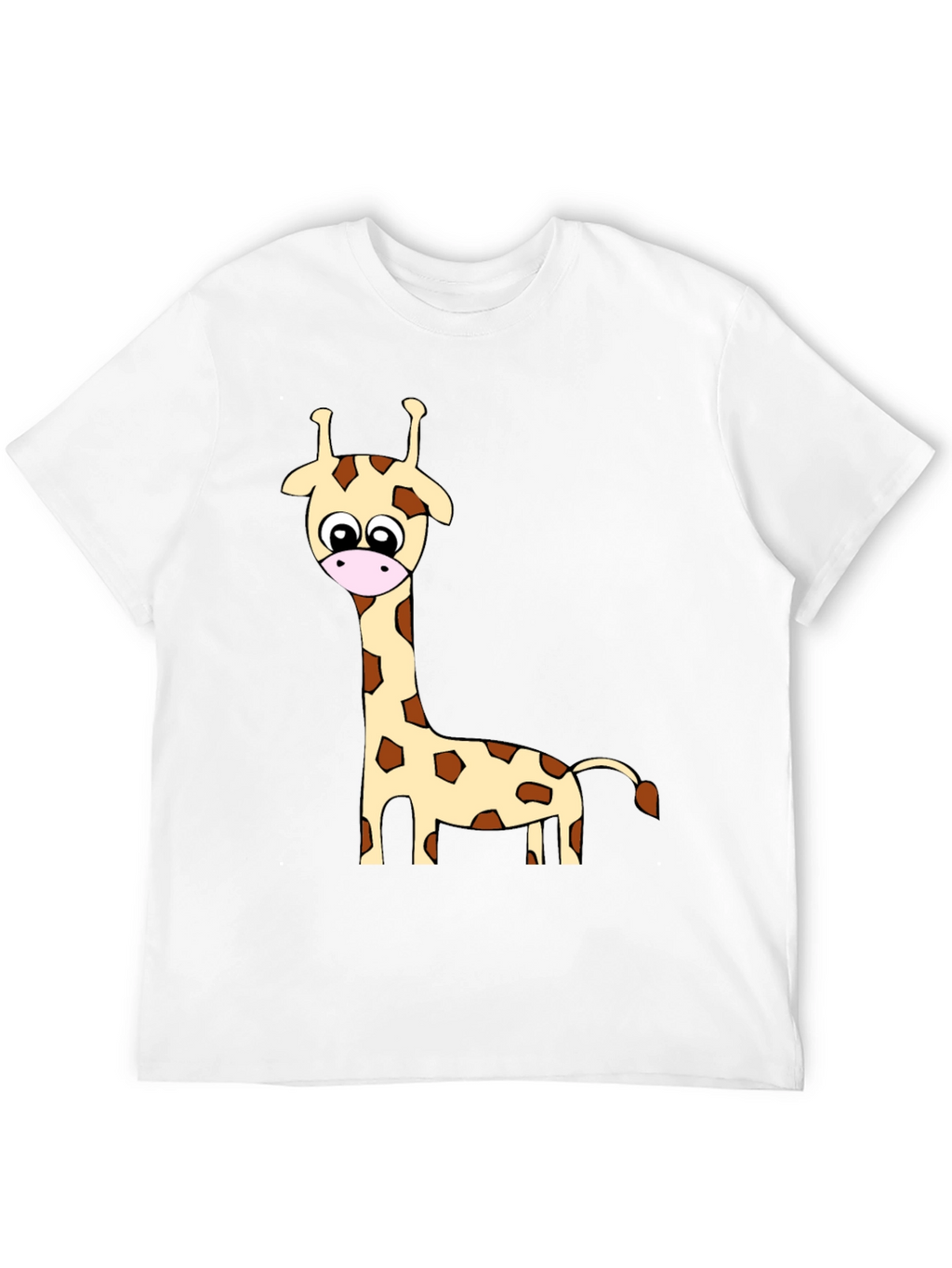 Cartoon Giraffe Print Crew Neck T-Shirt