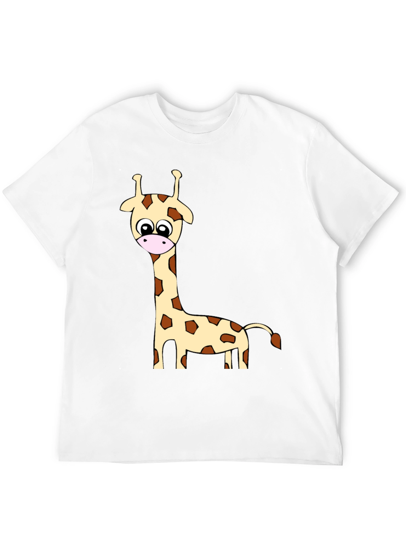 Cartoon Giraffe Print Crew Neck T-Shirt