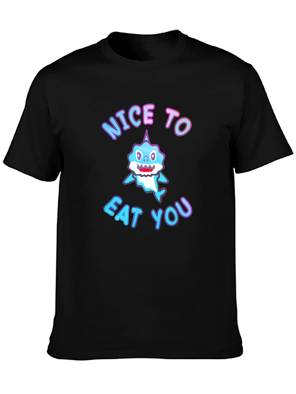 Shark Nice to Eat You Black T-Shirt