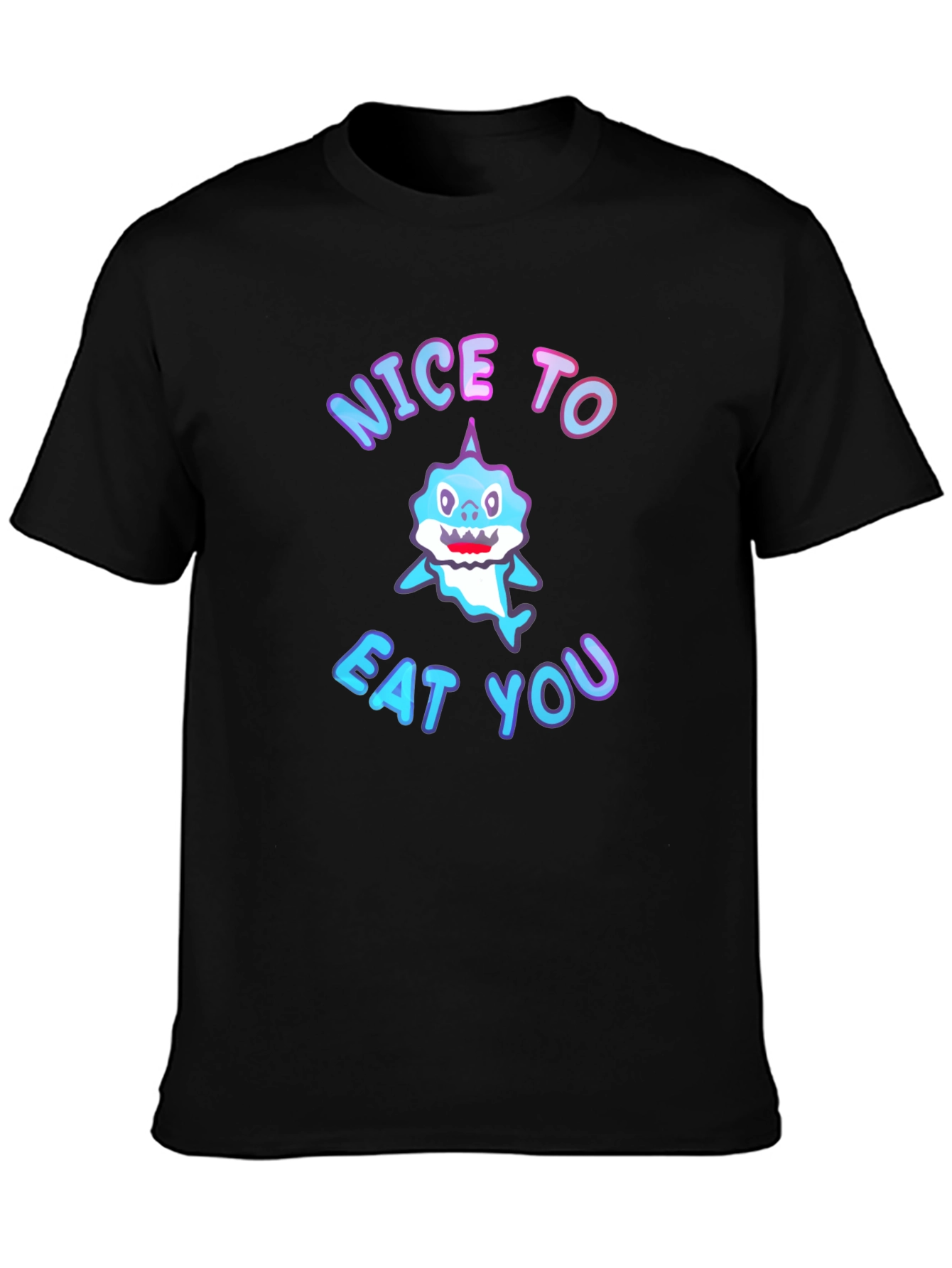 Shark Nice to Eat You Black T-Shirt