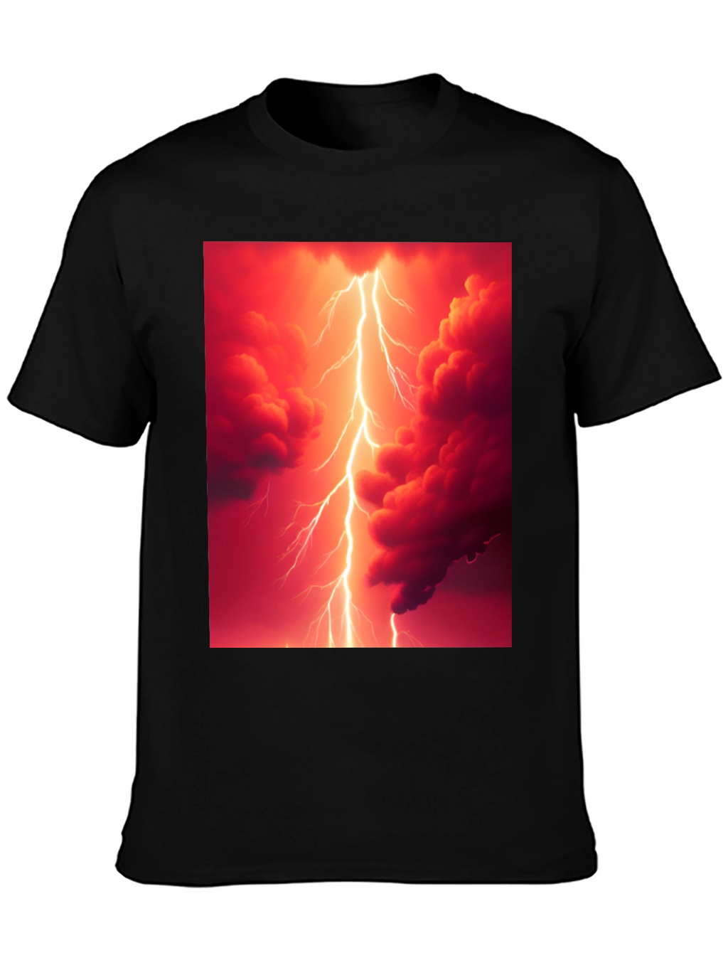 Lightning Strike Graphic Black T-Shirt