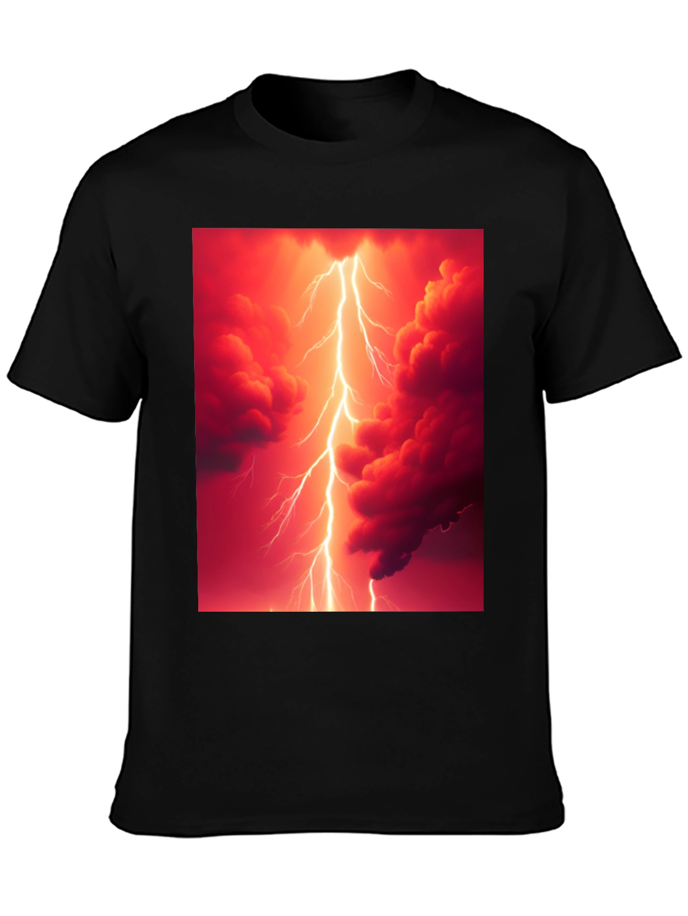 Lightning Strike Graphic Black T-Shirt