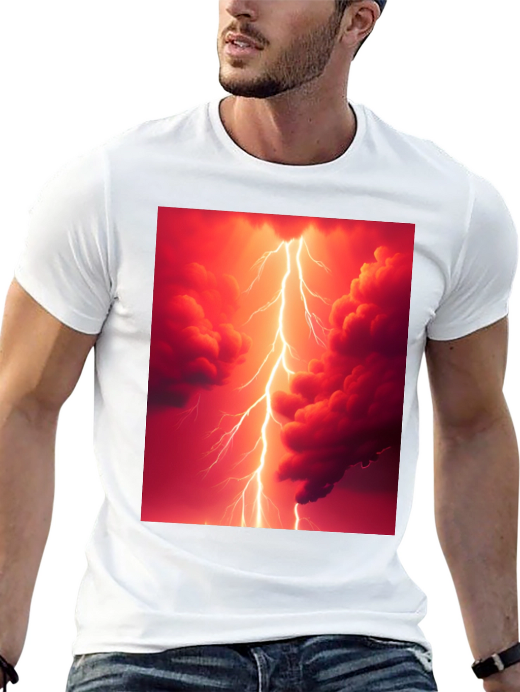 Lightning Strike Graphic Black T-Shirt