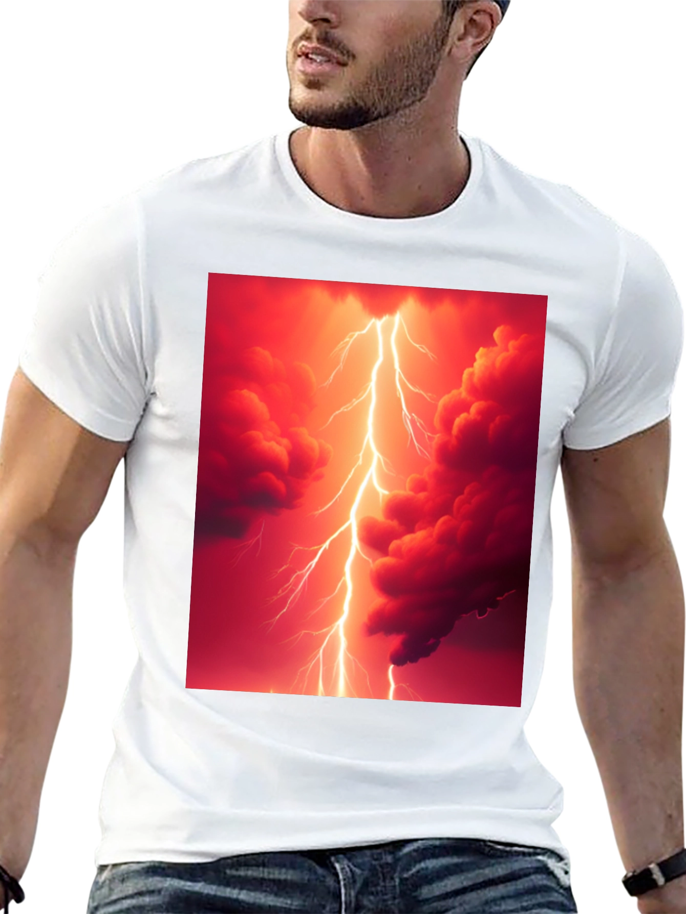 Lightning Strike Graphic Black T-Shirt