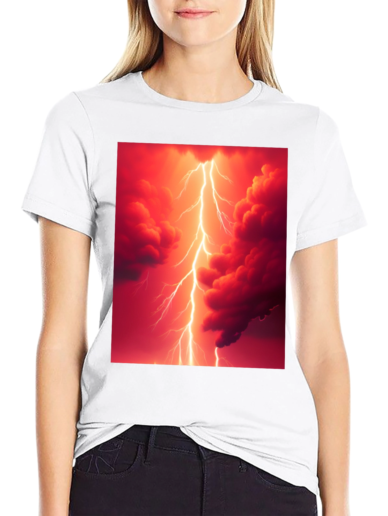 Lightning Strike Graphic Black T-Shirt