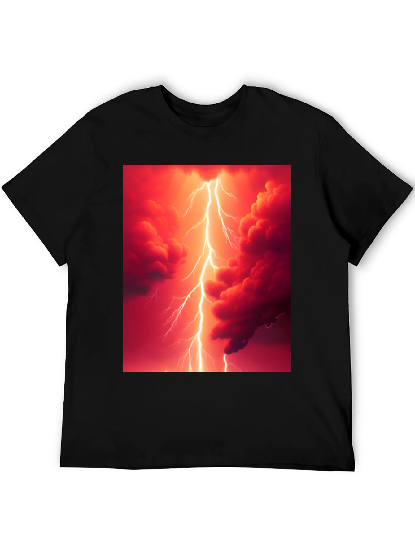 Lightning Strike Graphic Black T-Shirt