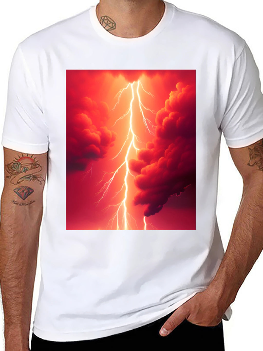 Lightning Strike Graphic Black T-Shirt
