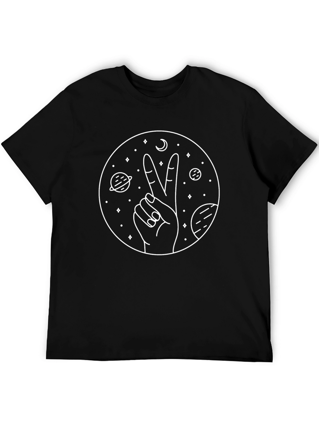 Peace Sign Galaxy Black Graphic Tee