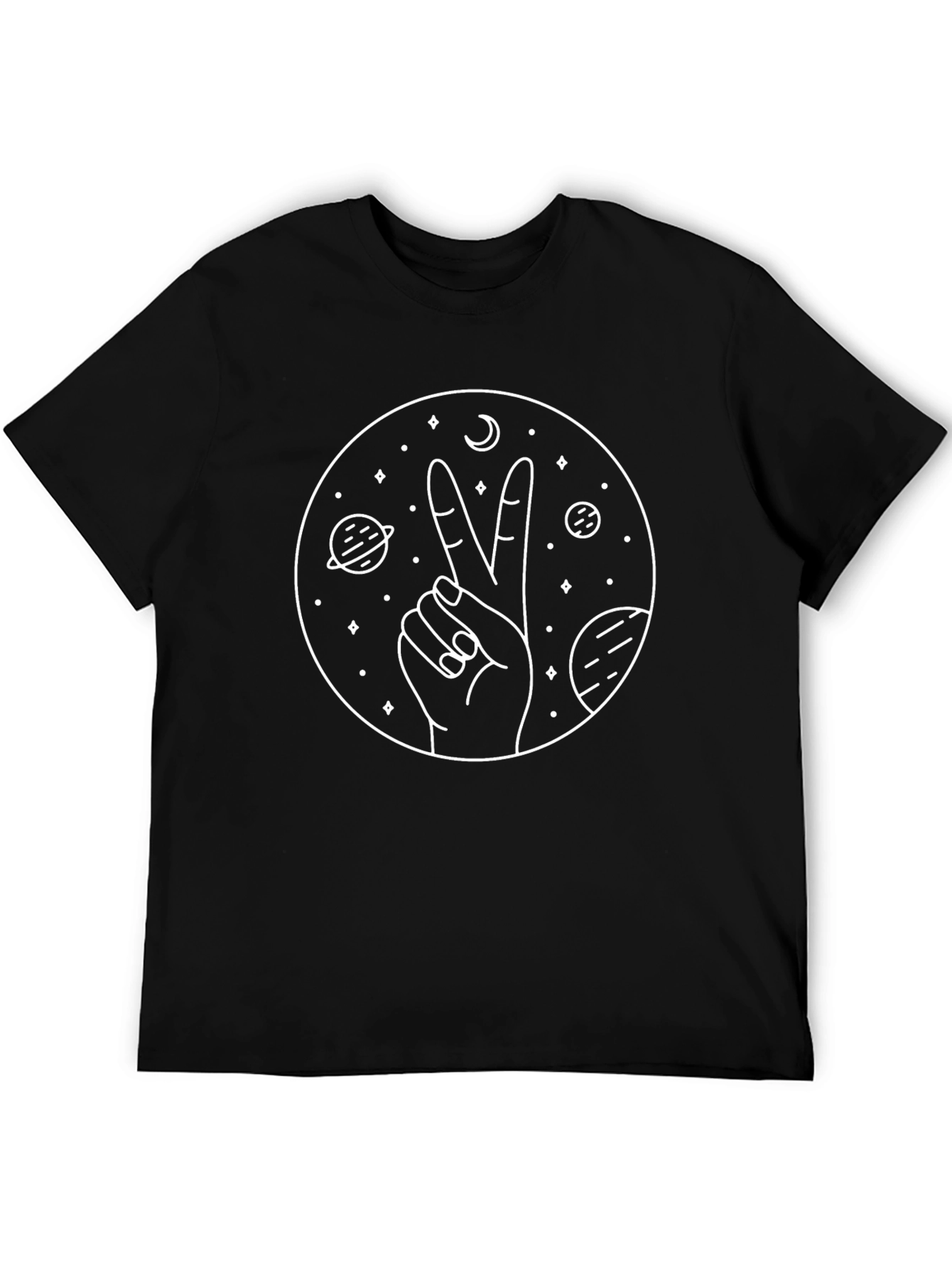 Peace Sign Galaxy Black Graphic Tee